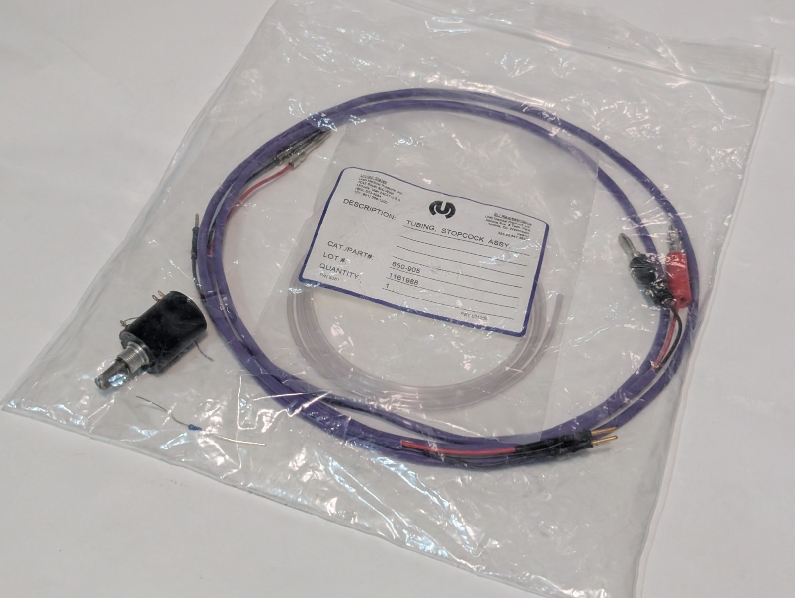 Utah Medical 650-905 Disposable Tubing/Stopcock Assy + Vernitron Resistor, More