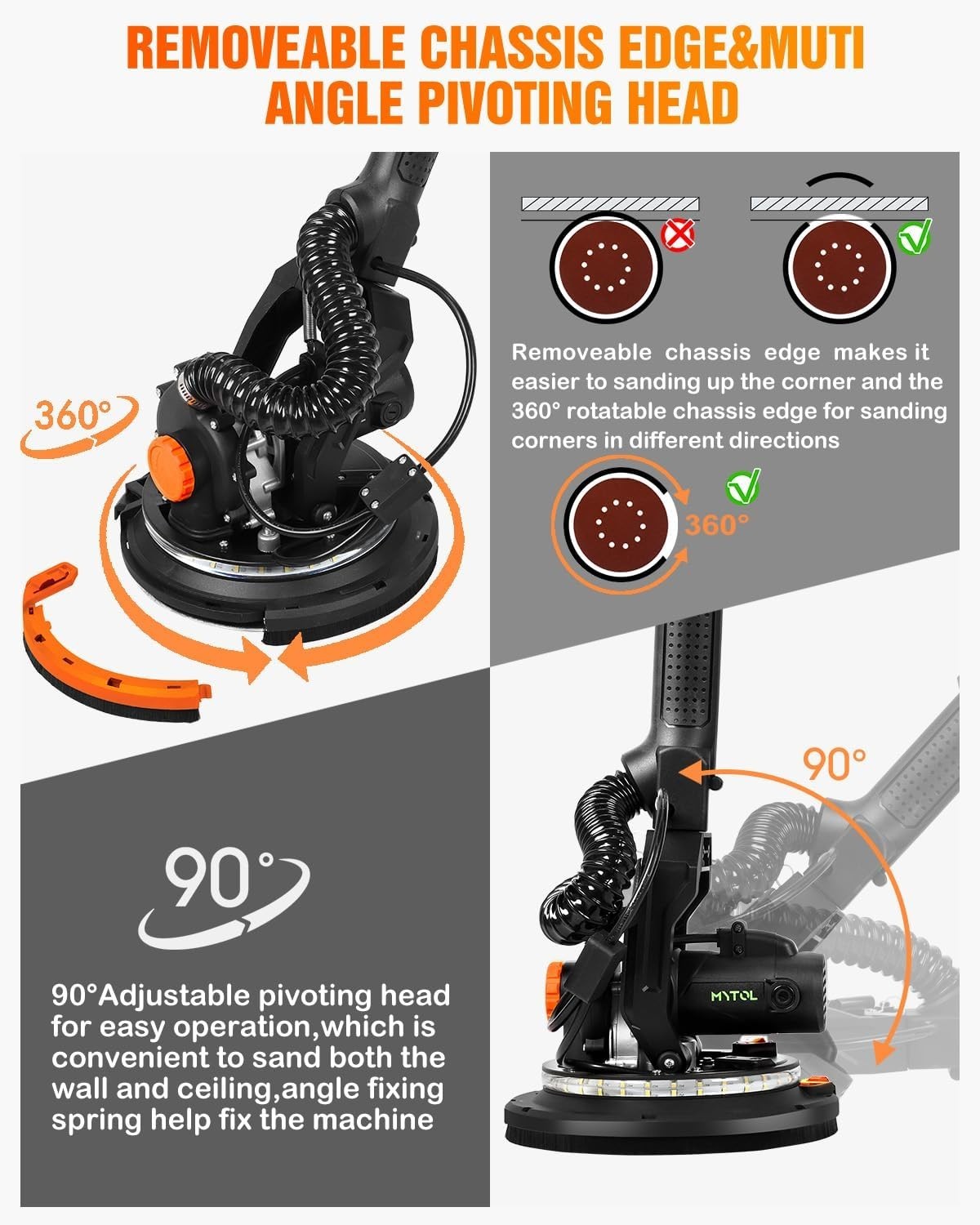 Electric Drywall Sander with Vacuum Dust Collection