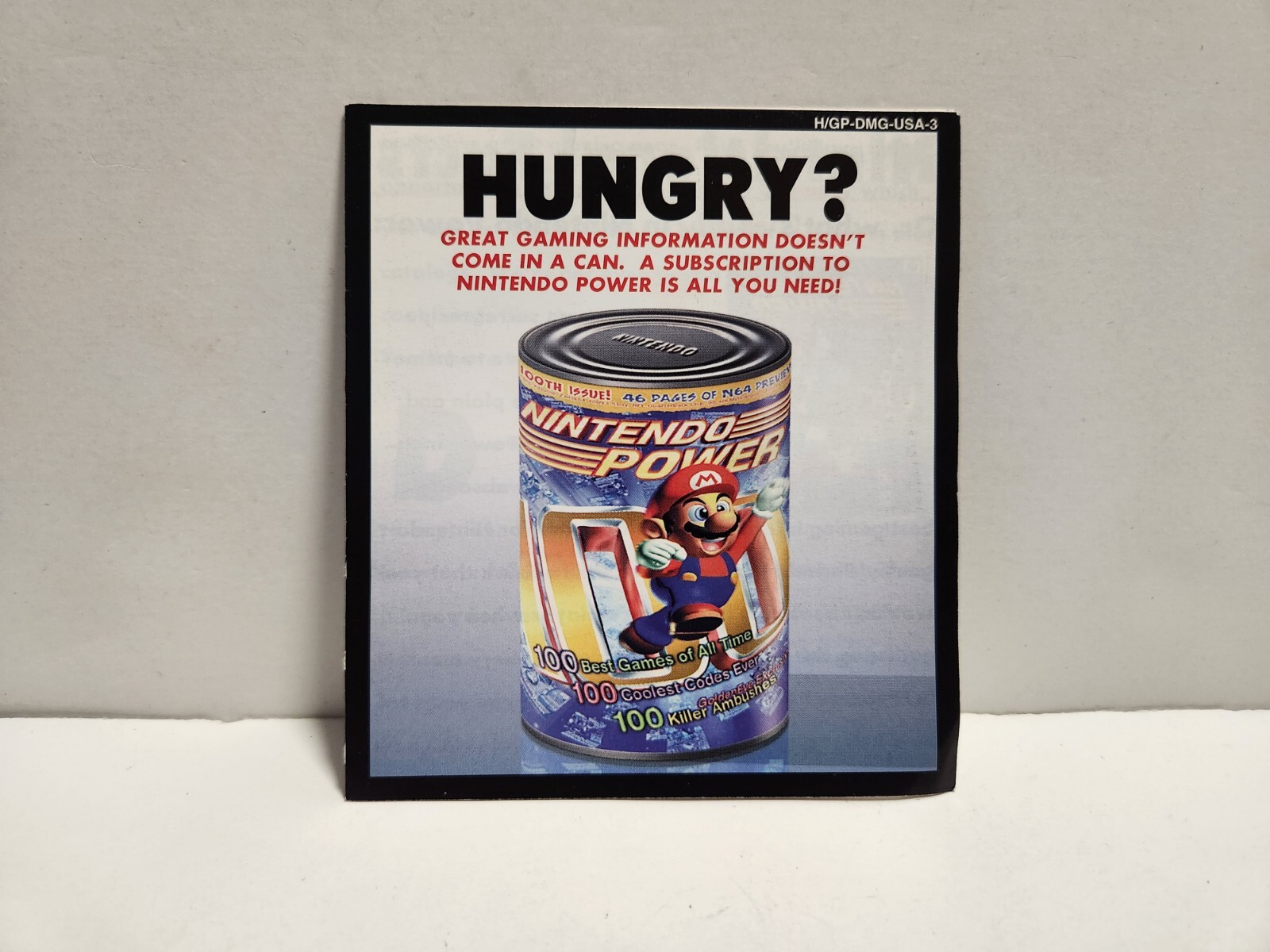 NINTENDO POWER Subscription INSERT ONLY with Mario Cover - Hungry? GP-DMG-USA-3