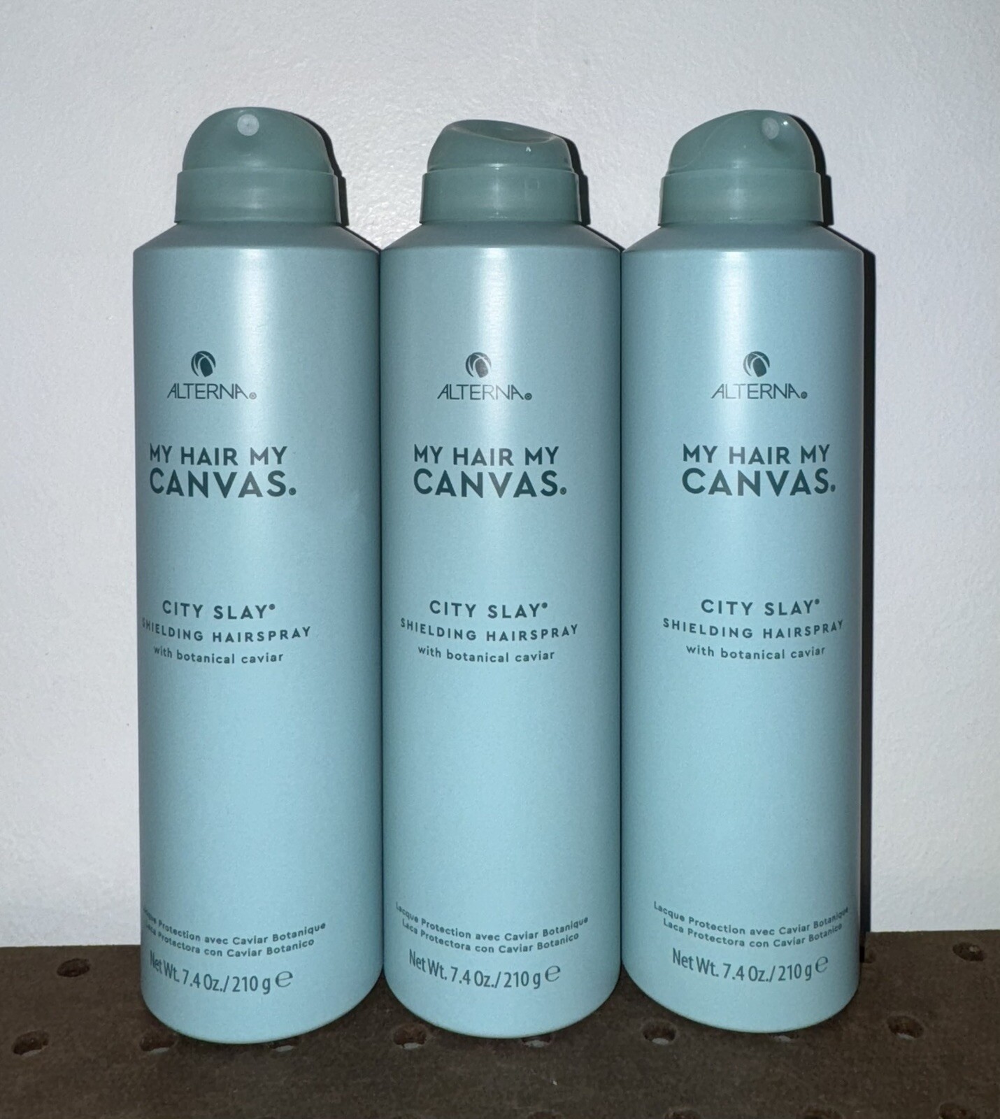 3 PACK! ALTERNA CAVIAR MY HAIR CANVAS CITY SLAY SPRAY 7.4 OZ SHIELDING HAIRSPRAY