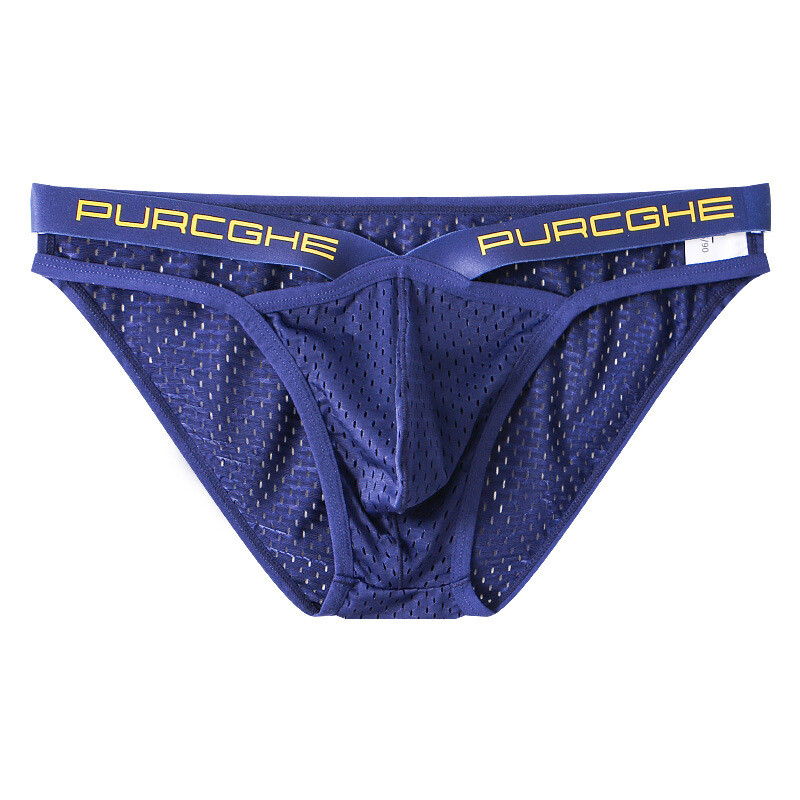 Hollow Out Bikini Briefs for Men Mesh Sexy Underwear Ice Silk Men's Gay Panties