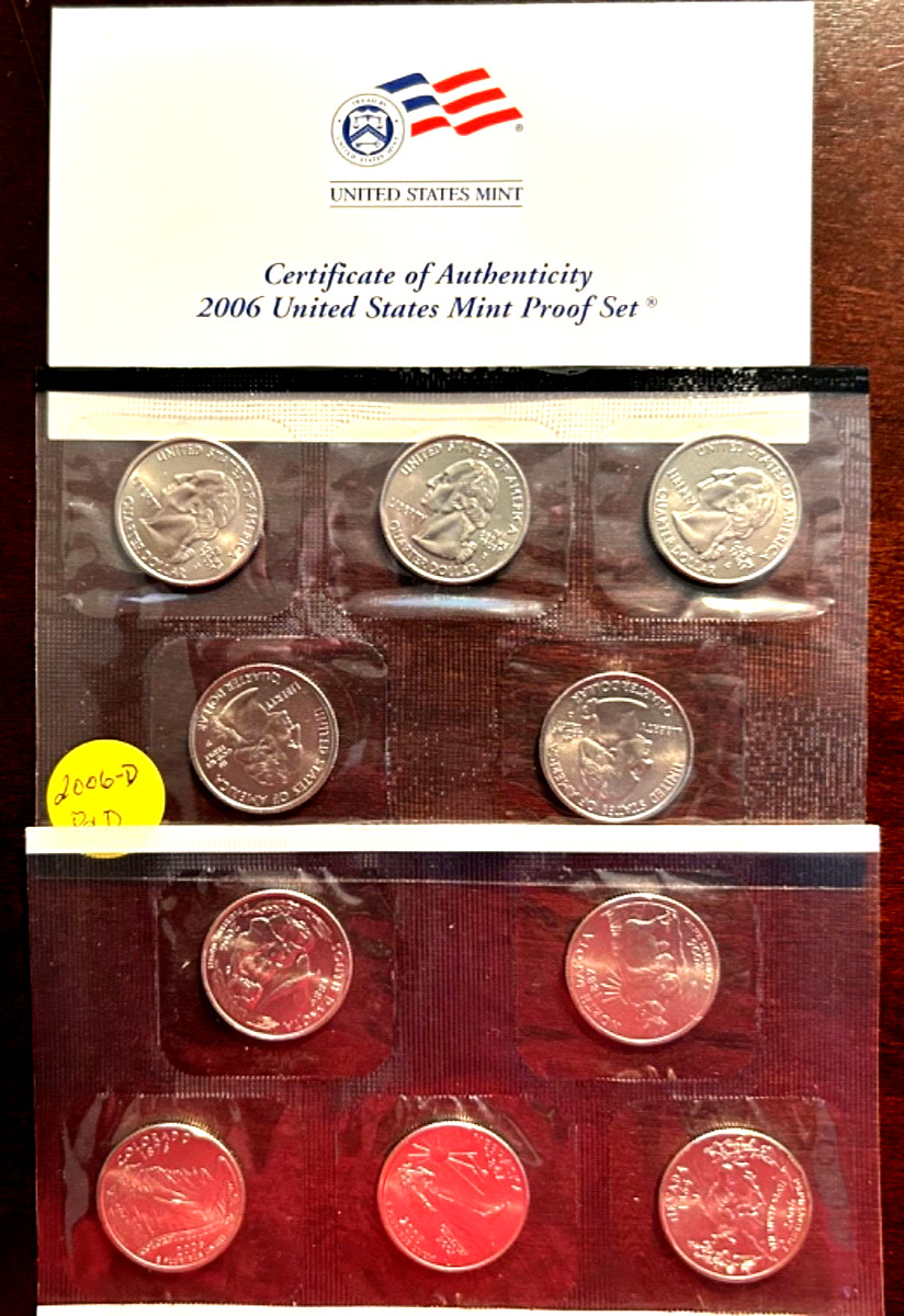 2006 P&D QUARTER US MINT PROOF SET , 10 COINS