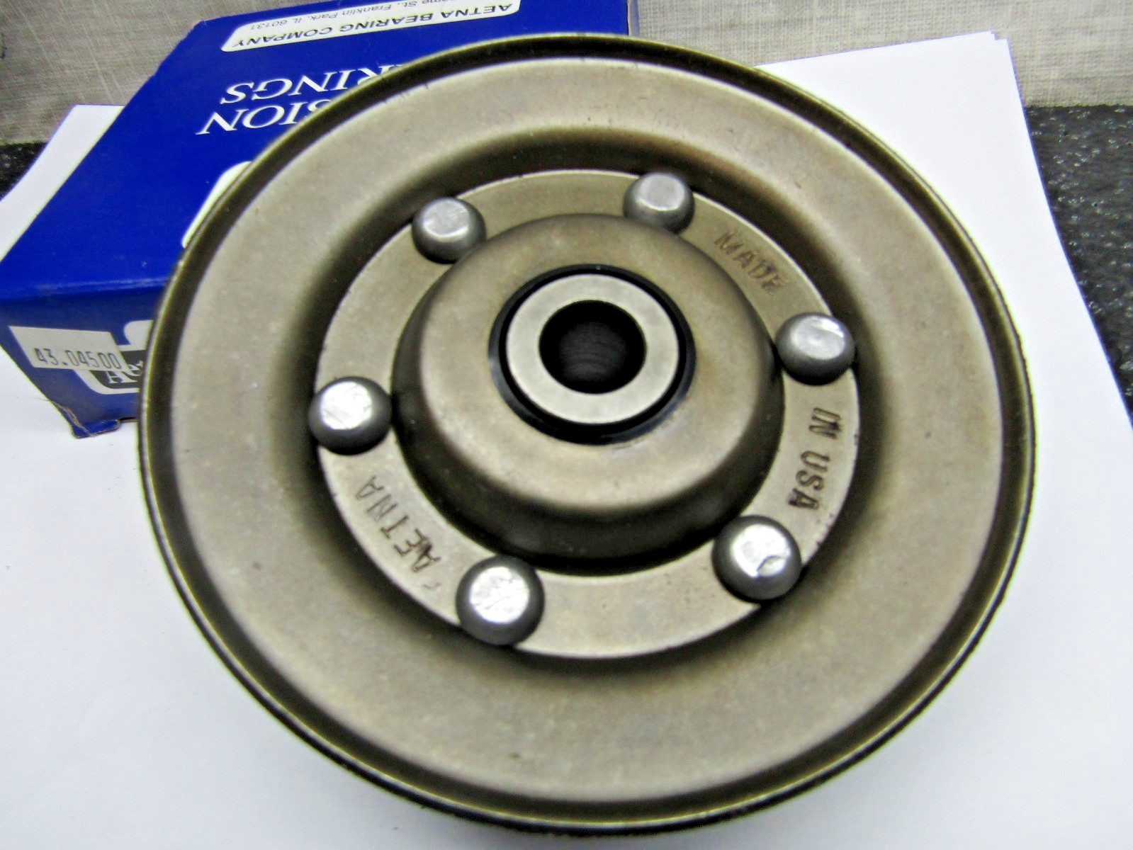 Aetna AG2421-A V-Belt Idler Pulley 4.4" OA OD, .51" Bearing Bore A, B Belts
