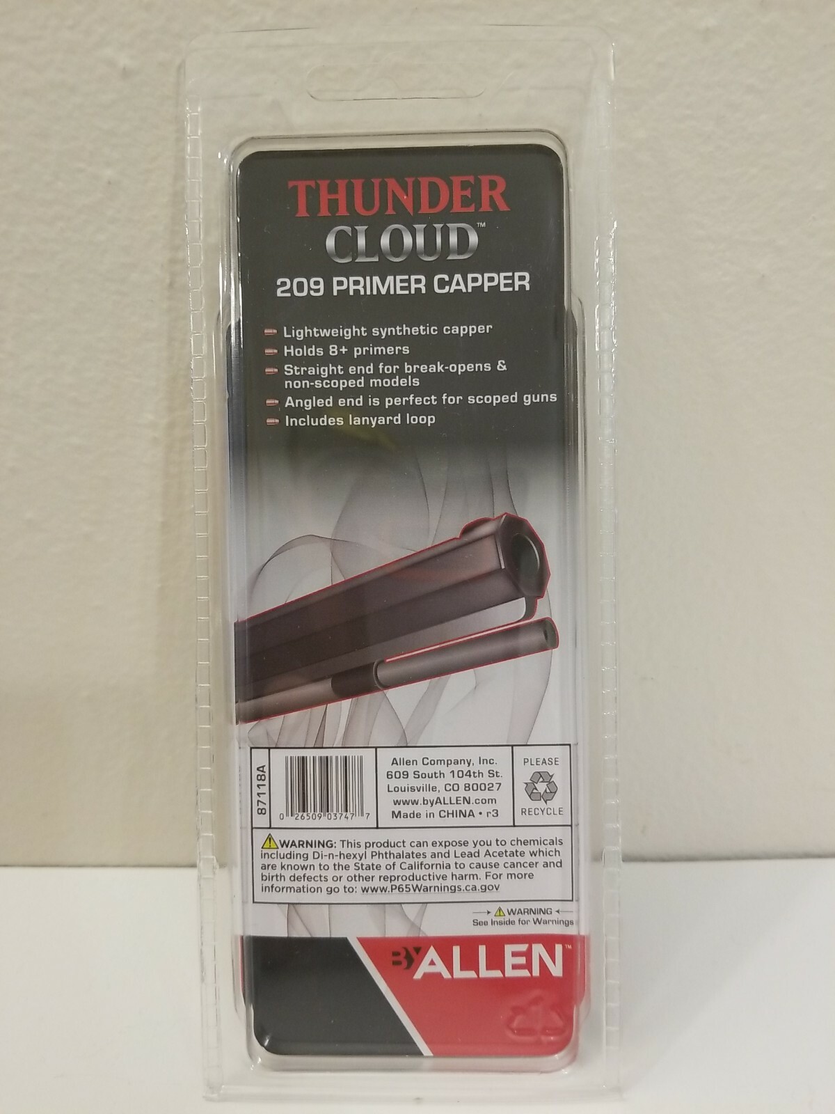 Thunder Cloud 209 Inline Muzzleloader Primer Capper by Allen Holds 8 Primers NEW