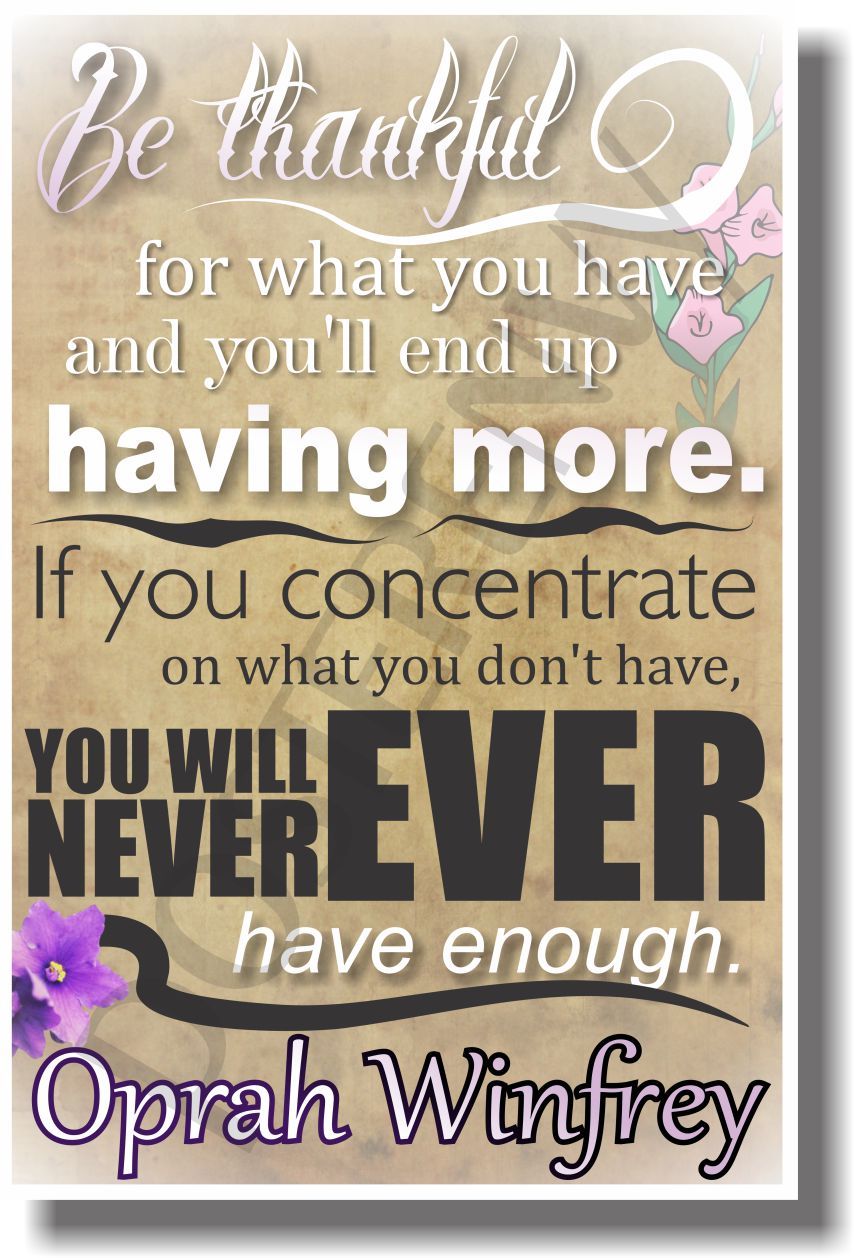 Be Thankul - Oprah - NEW Motivational Quote Poster (cm960)