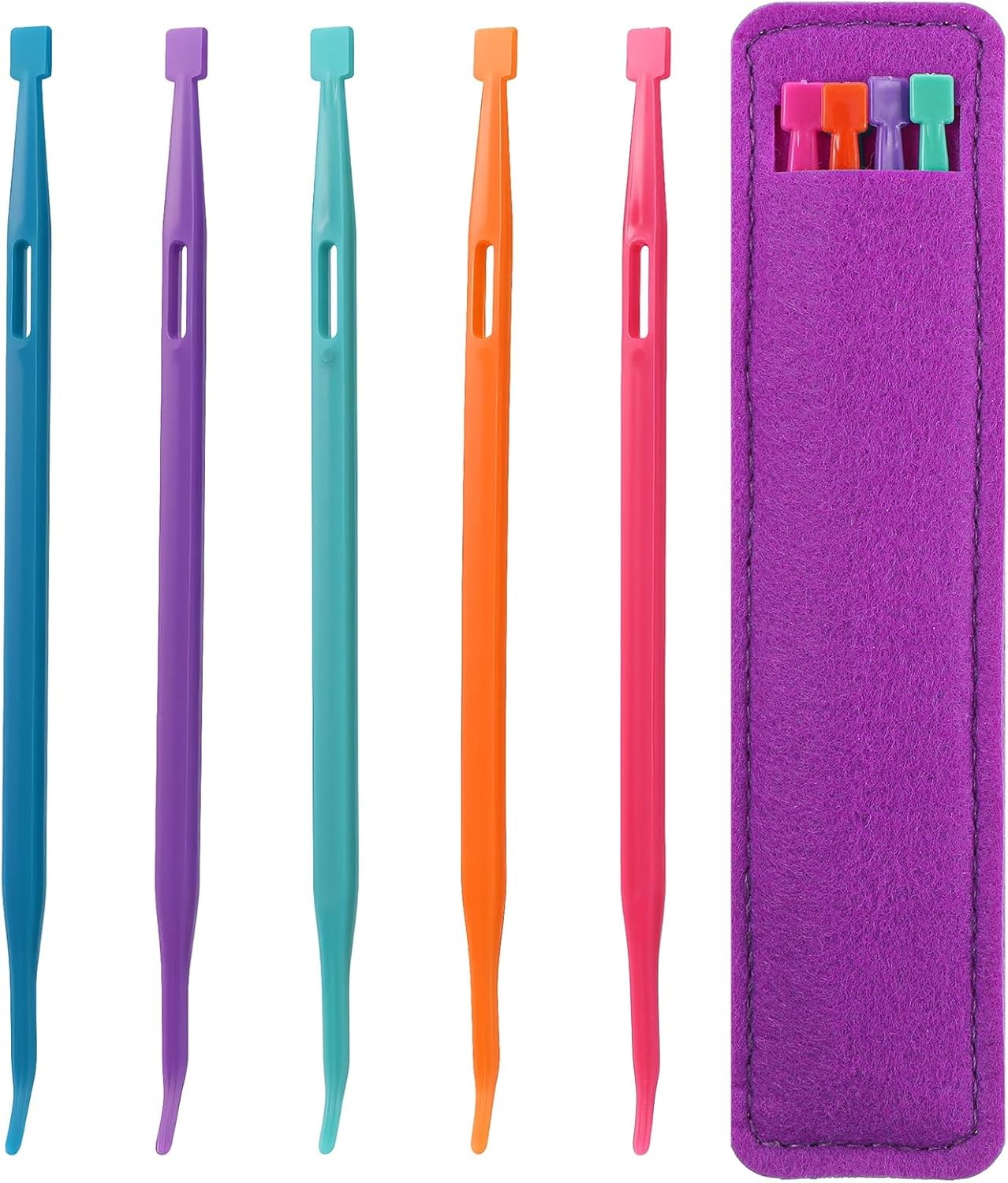 5Pcs That Purple Thang Sewing Tools, 5 Colors Plastic Sewing Tool Threader, Mult
