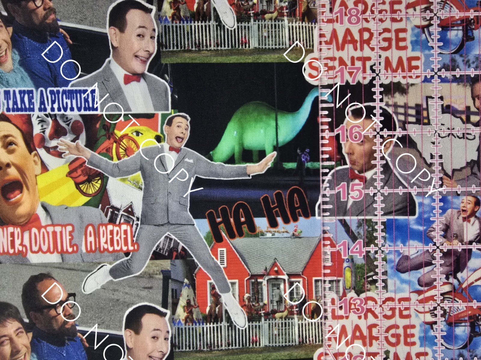 Custom 100% Cotton Woven Fabric Pee Wee Big Adventure Movie 1/4 Yard 9x56