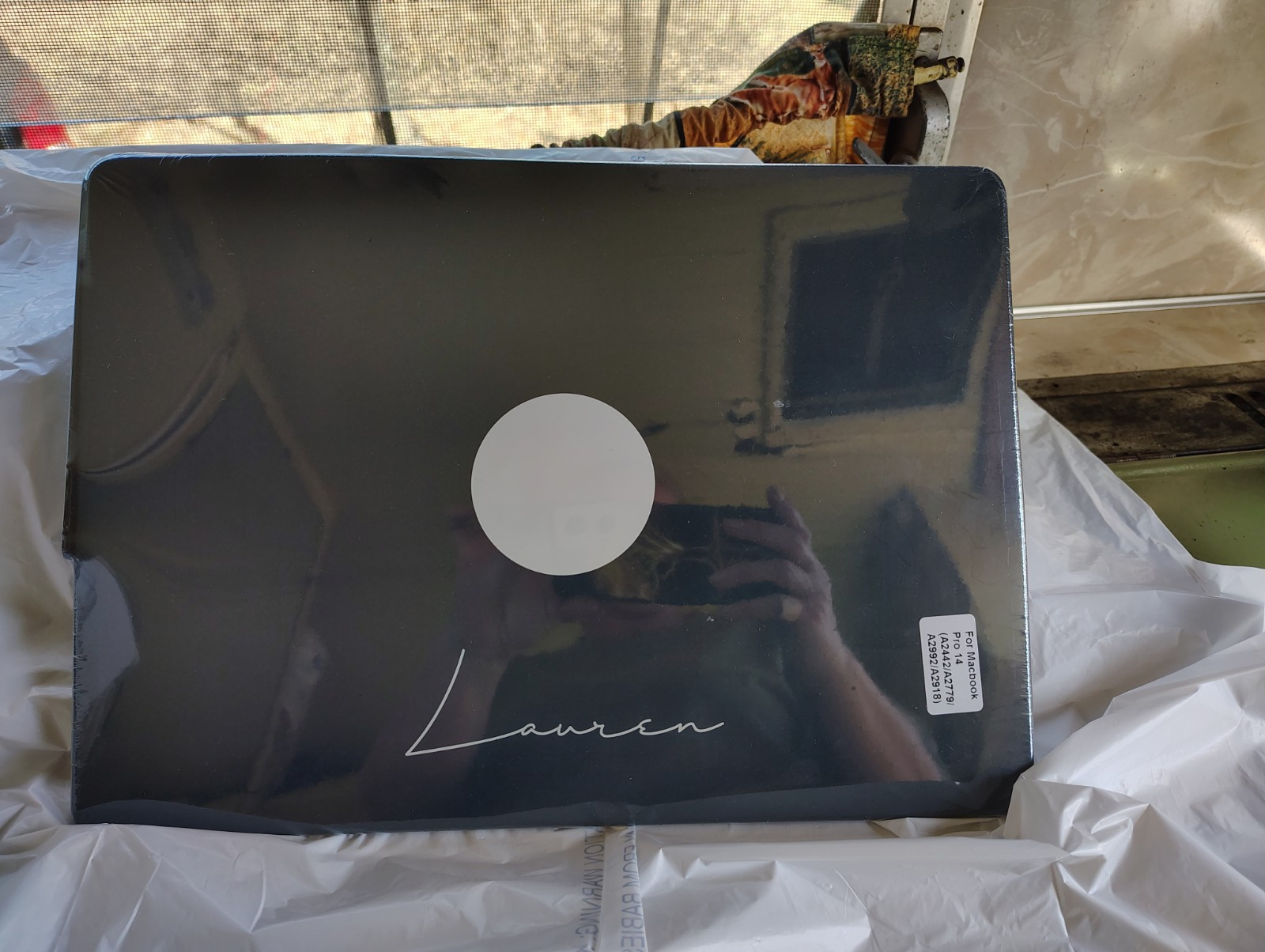 Blue MacBook Pro 14 Protective Case Personalized Previously For "Lauren"