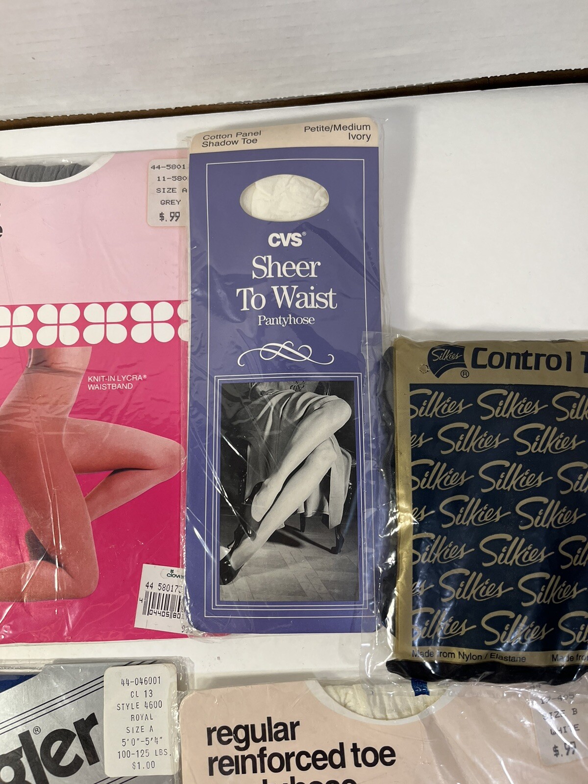 Vintage NOS 7 Pairs Size A B Small Medium Pantyhose Wrangler Silkies Hanes Too