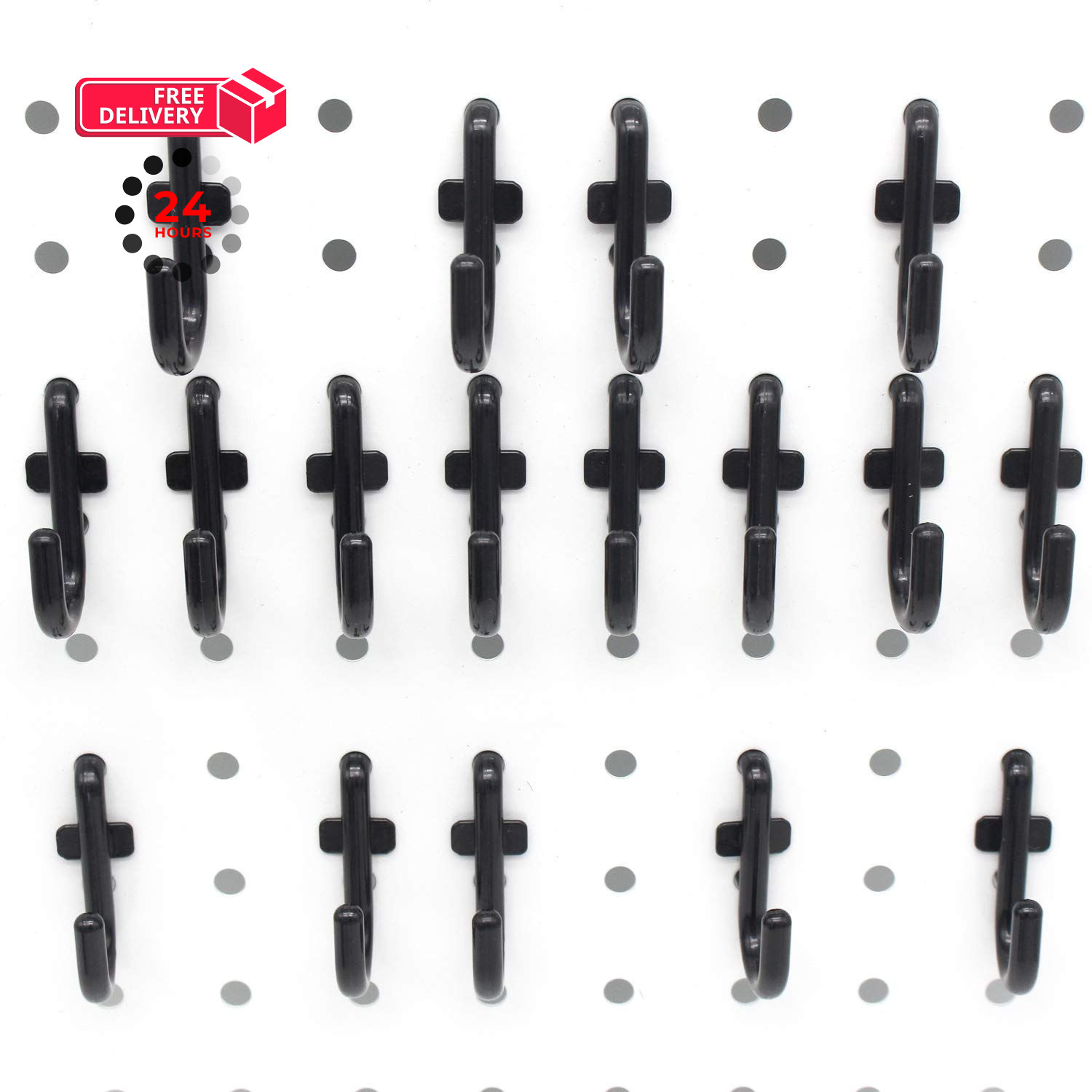 Colorstorm Pegboard Hooks Kit J Hook Assortment 100PK 100PK, Black