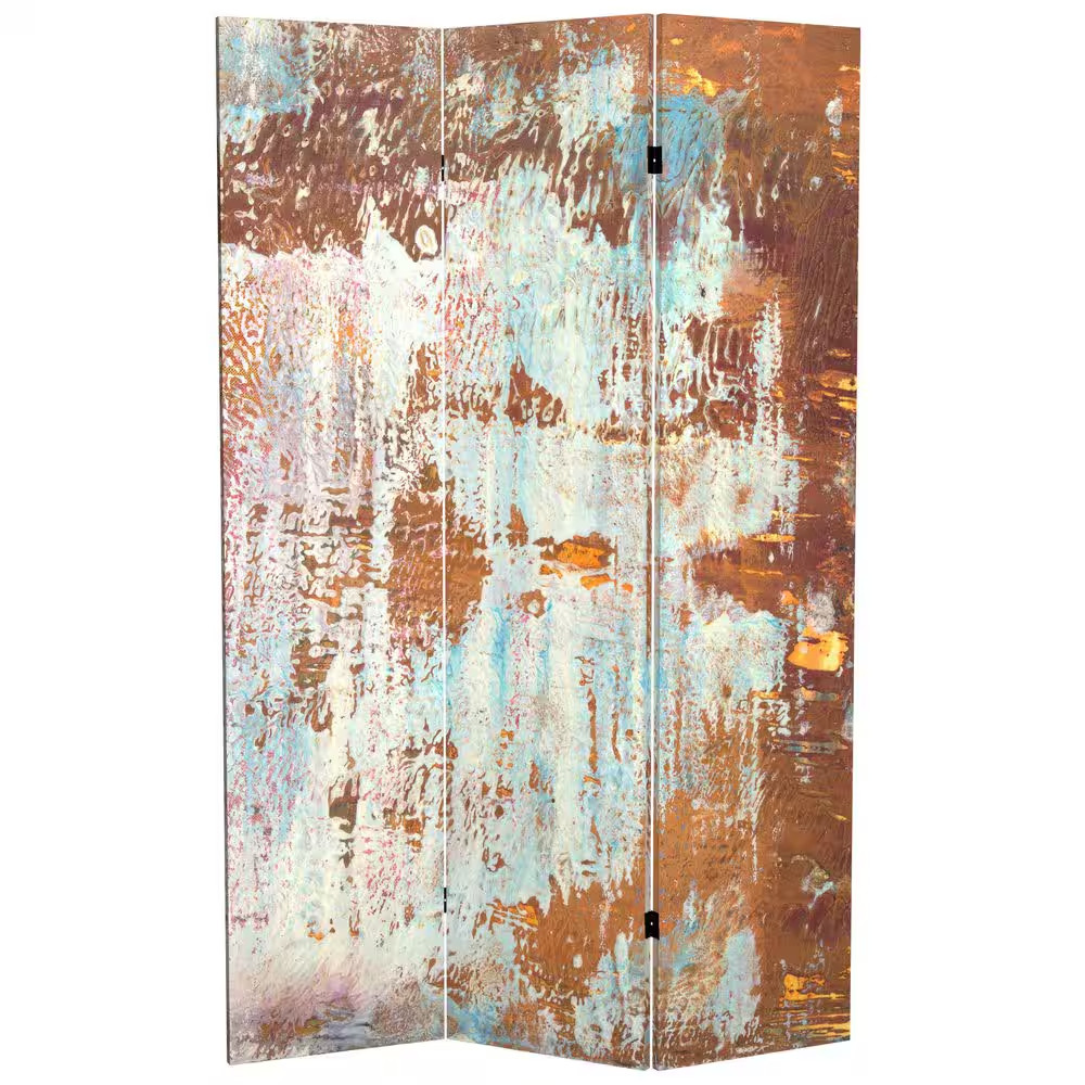 6 Ft. Rust Printed 3-Panel Room Divider