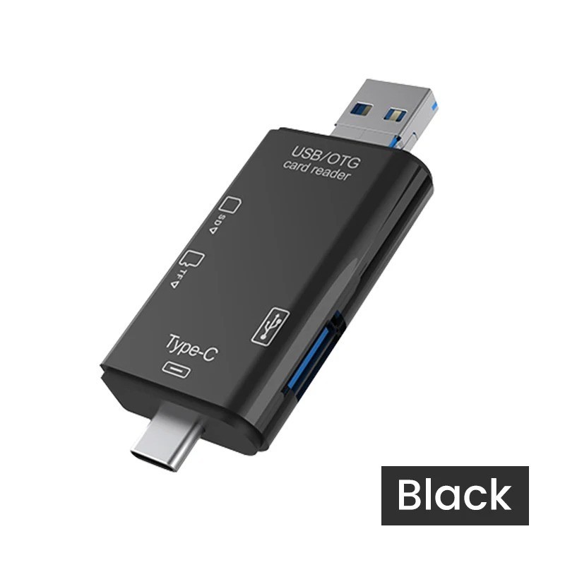 6-in-1 USB 3.0 Card Reader Type-C Micro USB OTG Adapter SD TF Memory Reader