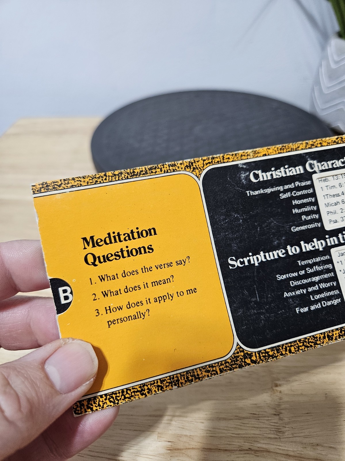 Christian Bible Study Slide Guide Meditation Scripture Reference Tool Card