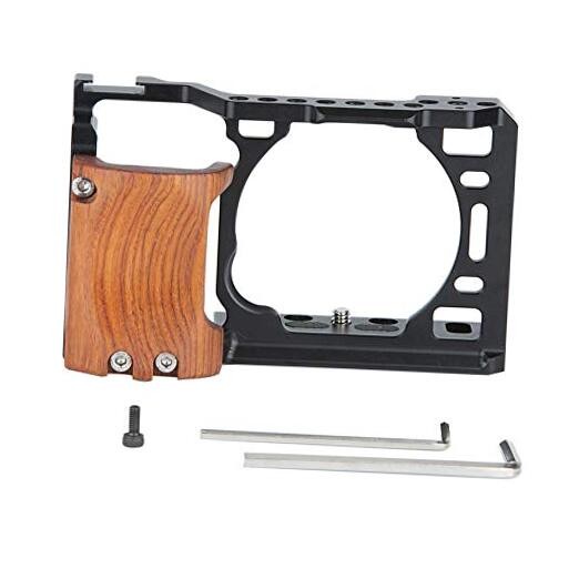 NICRYRIG Cage Kit for A6400 A6500 Sony Mirrorless Camera, with Wooden Handle