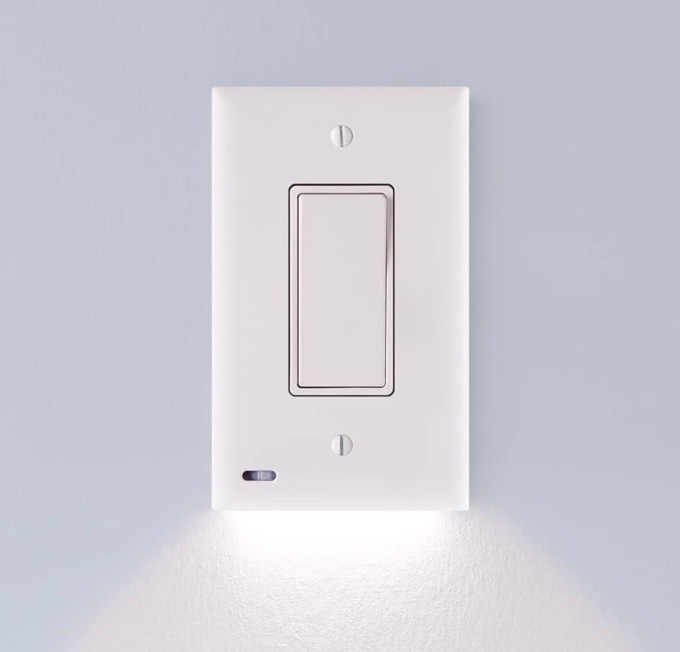 SNAP Power SwitchLight Single Pole Switches White LED Illuminated Cover
