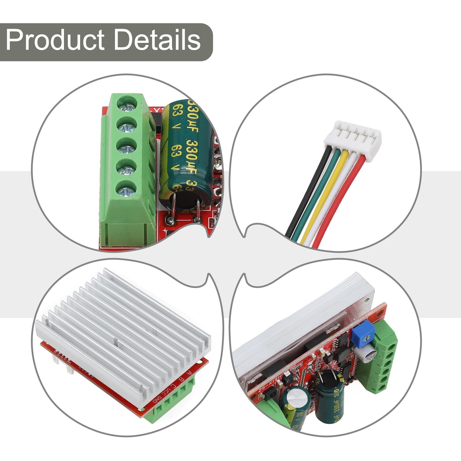 DC 12/24/48V-BLDC 6-60V 400W/3 Phase-Brushless-Motor-Controller Driver-Board