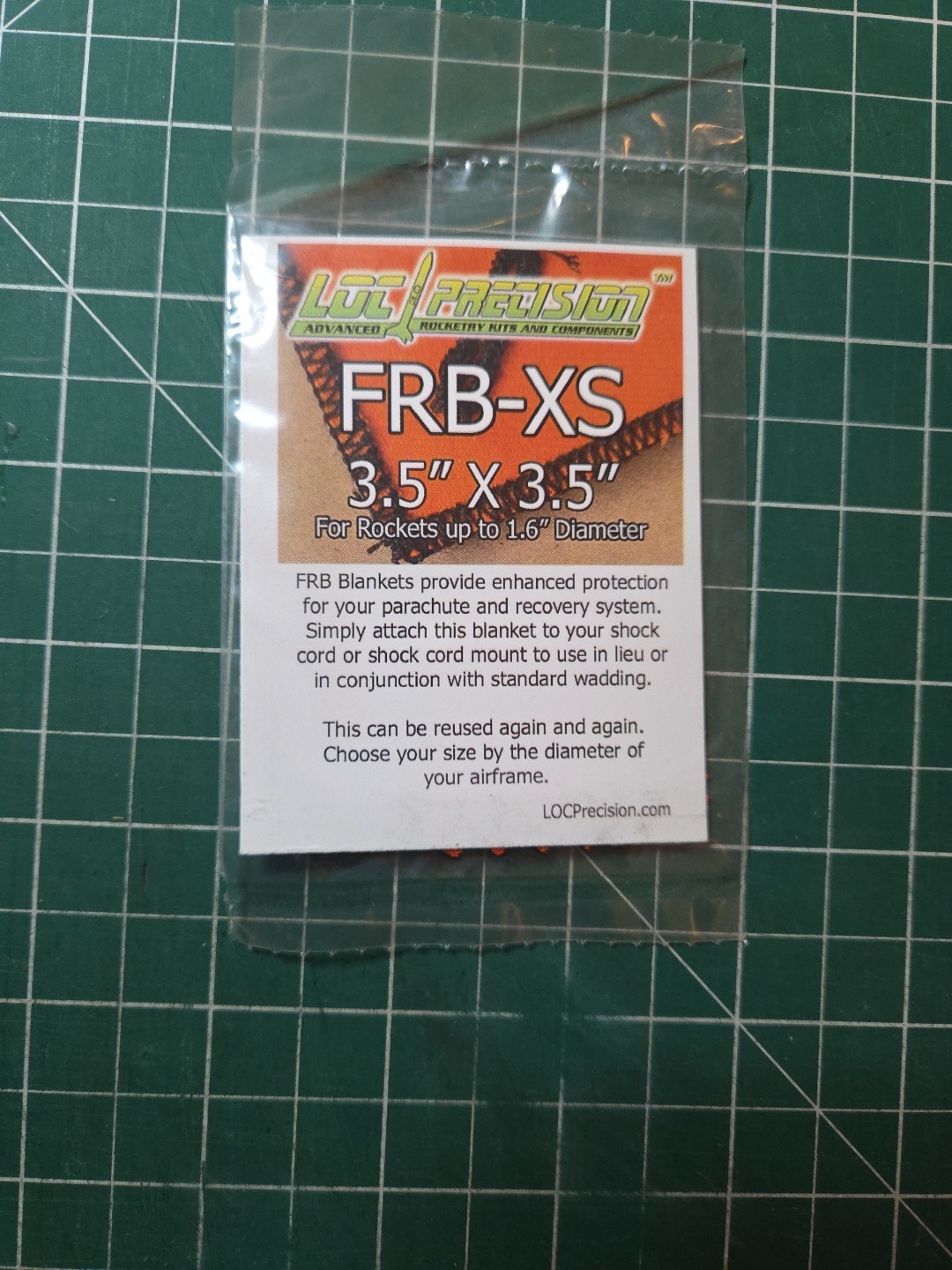 LOC Flame Resistant Blanket For Model Rockets 3.5"X3.5" For Up To BT-60 Tubes