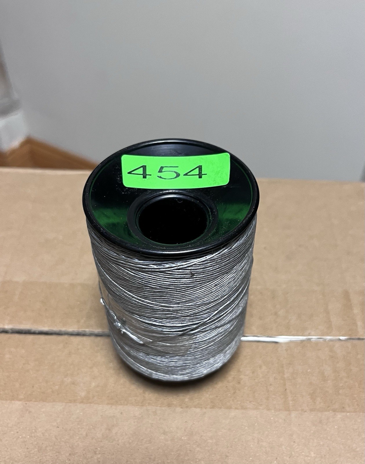 BCY 454 BOW STRING MATERIAL 1/4 LB # Silver Partial Spool Low Stretch Low Fuzz ￼
