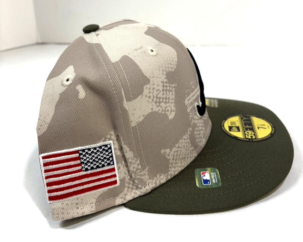 Atlanta Braves MLB NE 2025 Armed Forces Day Fitted Hat~Beige/Olive