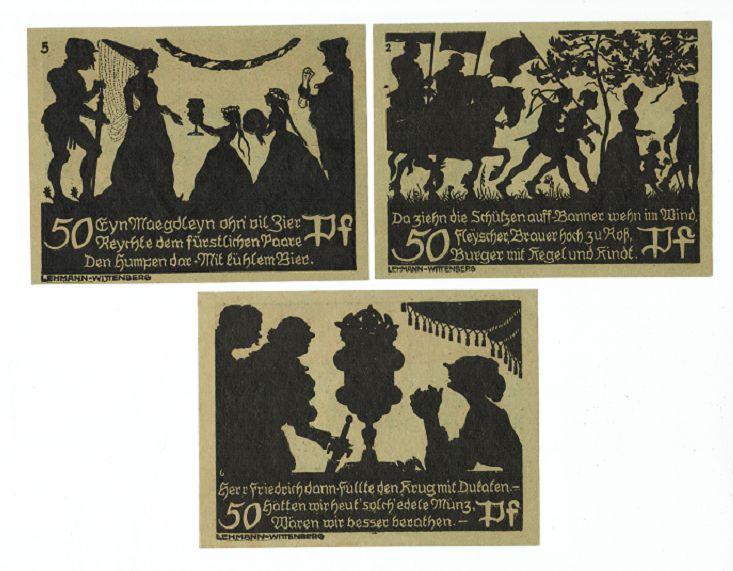 SET OF 5 GERMANY NOTGELD 50 PFENNIG BAD SCHMIEDEBERG 1921 UNC