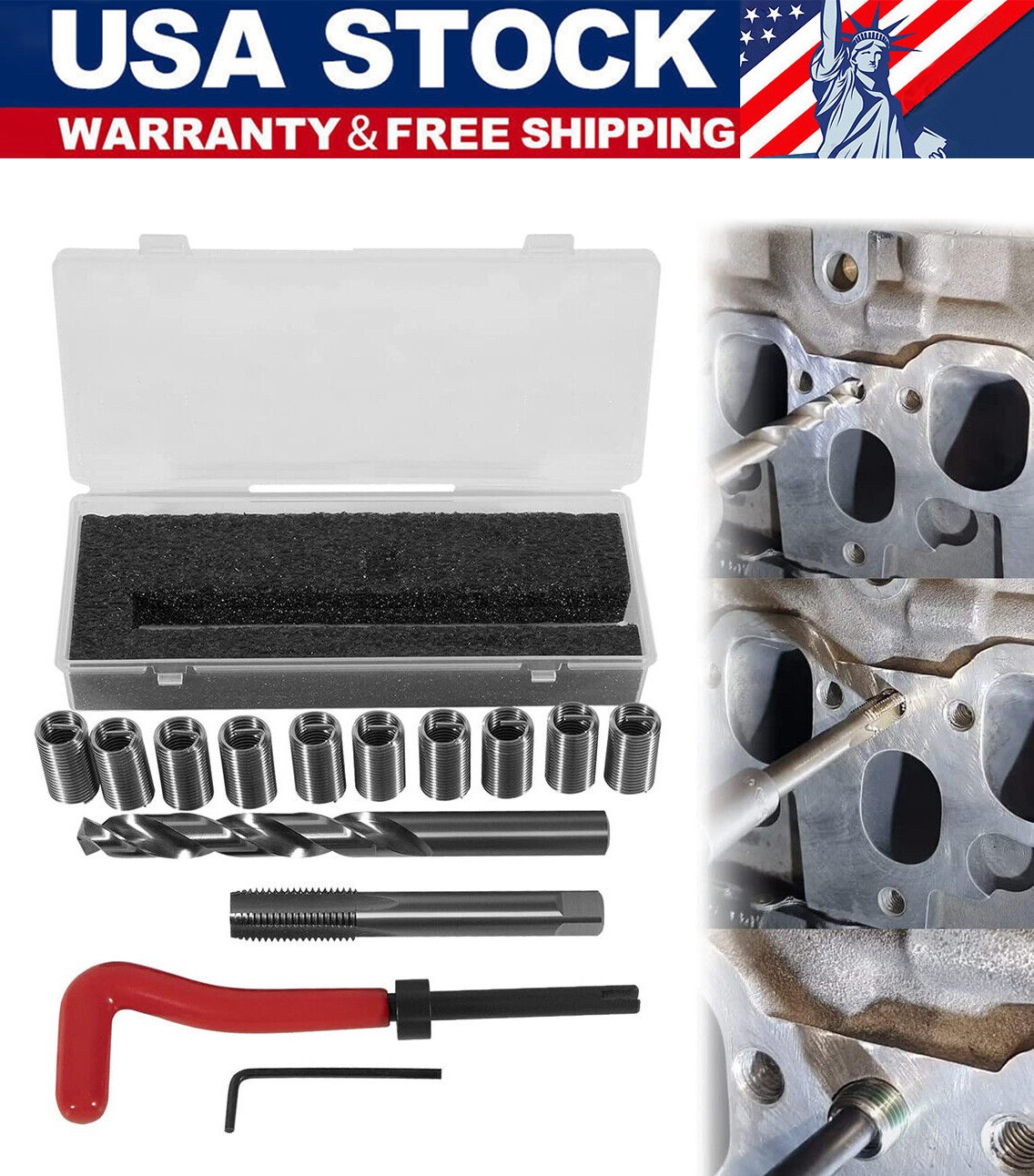 1420 Head Thread Bolt Repair Tool Kit for Honda B16 Engine, Toyota M11.5mm x 1.5