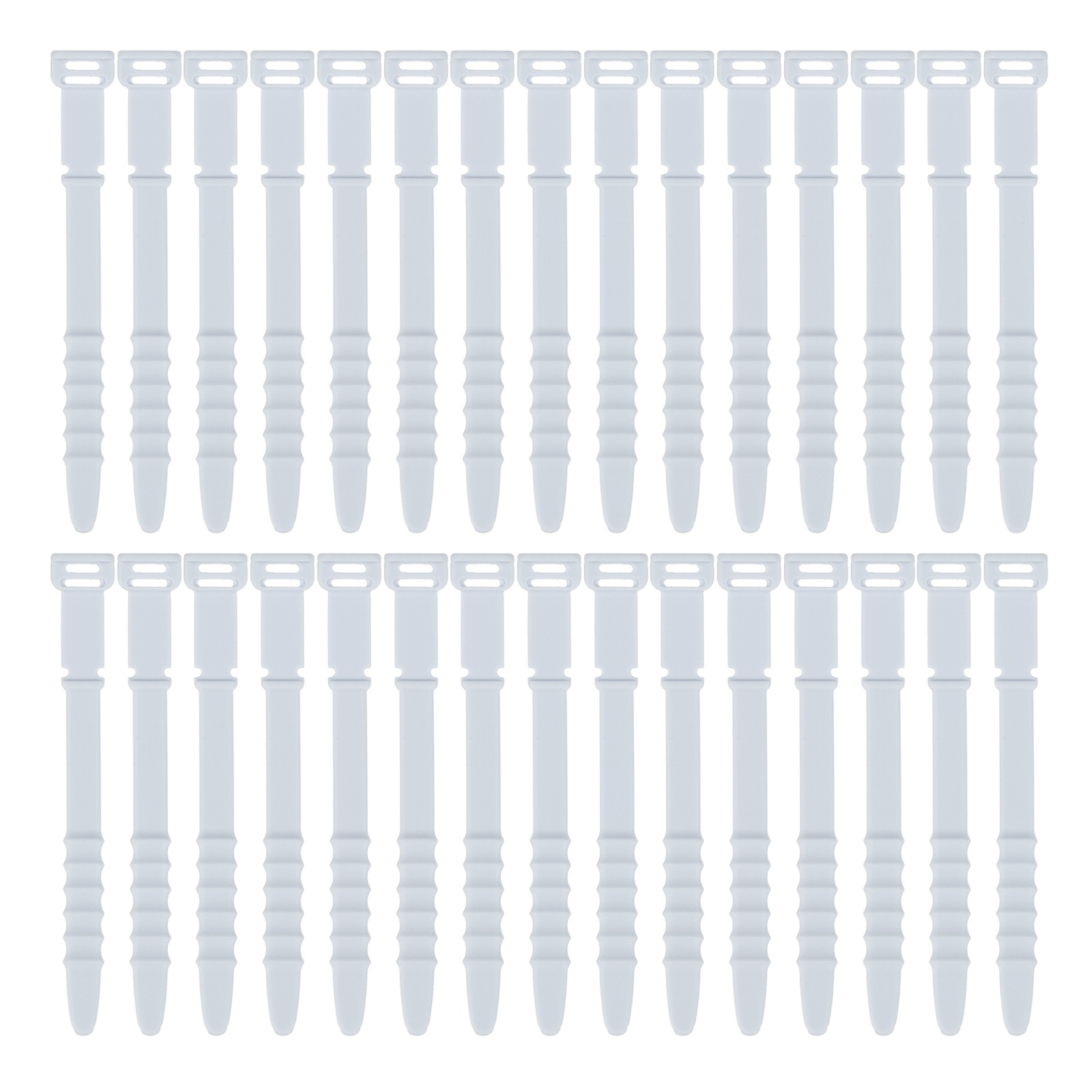 30Pcs Silicone Zip Ties 4.5 Inch Reusable Wire Ties Cable Organizer, Ice Blue