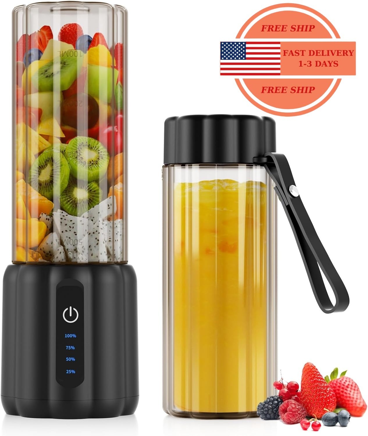 Licuadora portátil mini para batidos y licuadora 500 ml 17 oz licuadora personal
