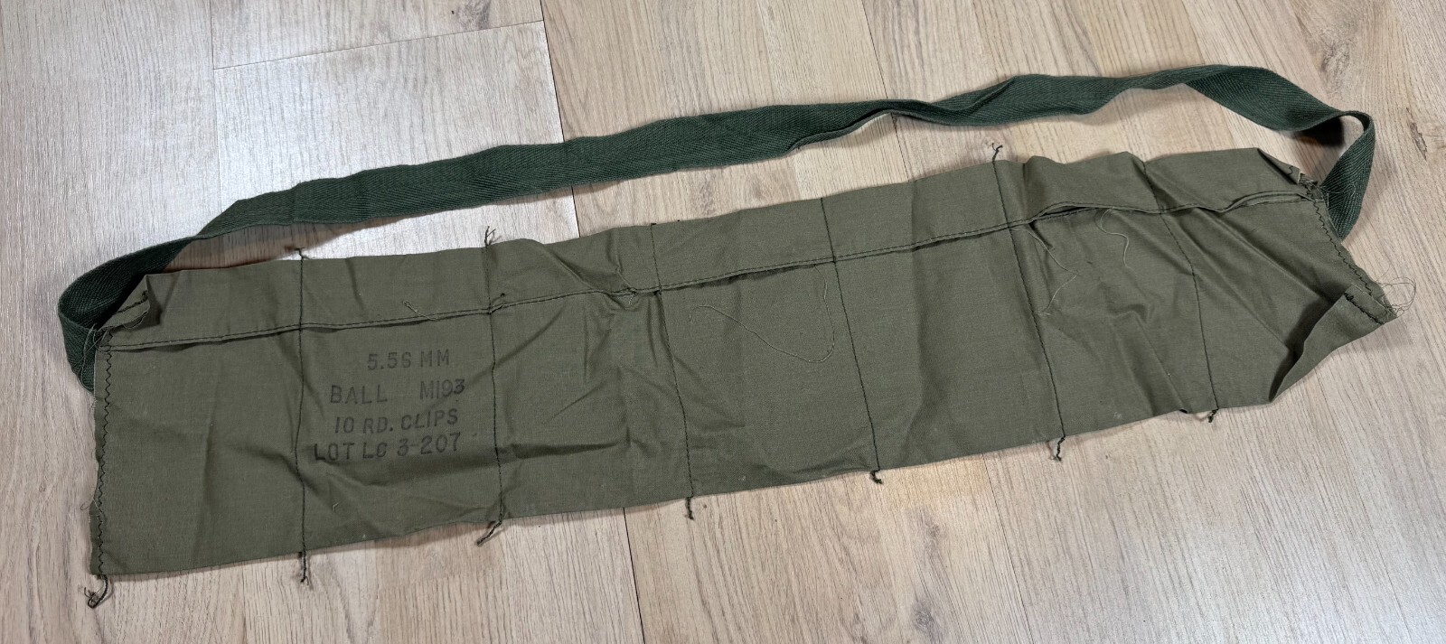WW2 US Army Military 30 Cal. AP M2 8 Round Rifle Ammo Bandolier Strap Korean War