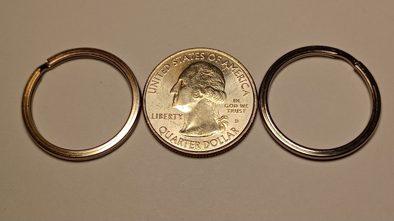 2 New 1 Inch Premium 25mm Nickle Plated Flat Split Ring Key Rings Key Holders