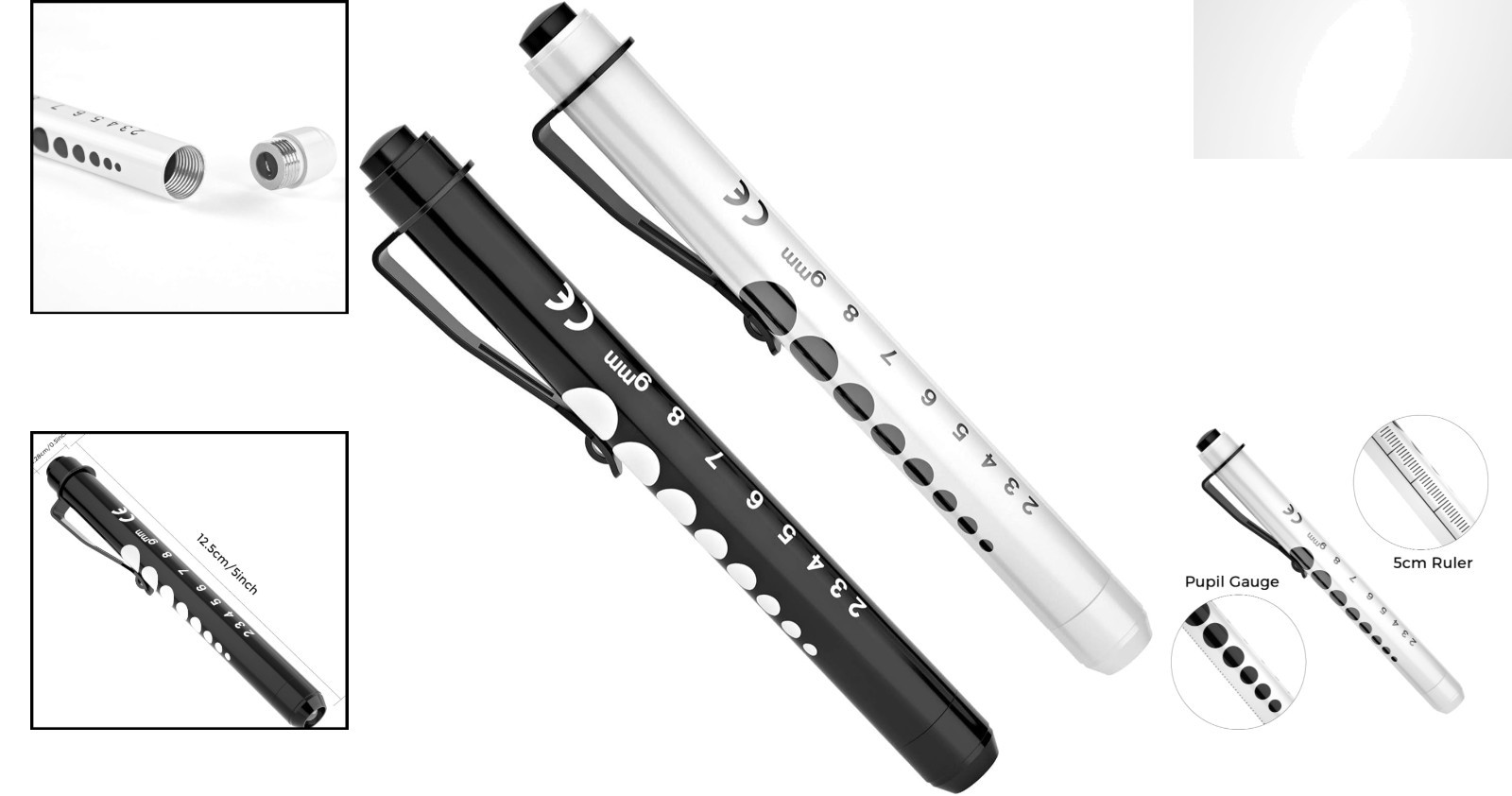 Durable Aluminum LED Penlight Set - 2 Pack for Students & Medical Professionals