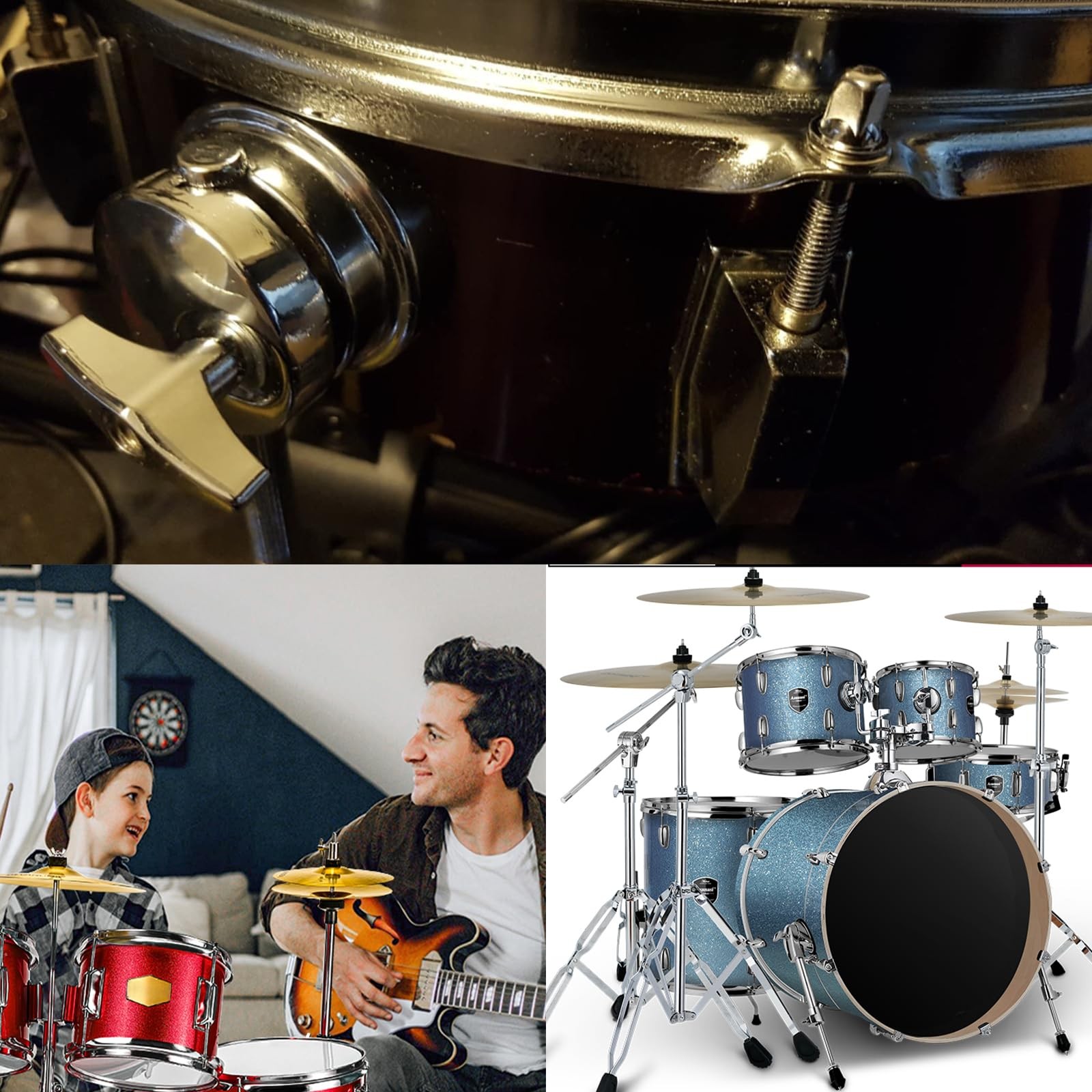 3pcs Tom Drum Leg Bracket Mount Floor Tom Holder Base Plate Clamp Accessory