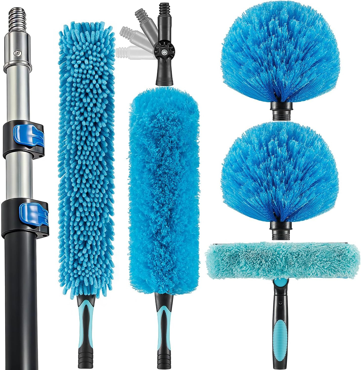 20 Foot High Ceiling Fan Duster with 5-12Ft Extension Pole, Extendable Reusab...