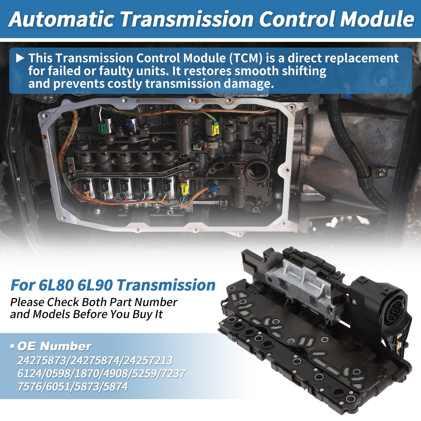 No.24275874/24257213 6L90 TCU TCM Transmission Control Module for GMC
