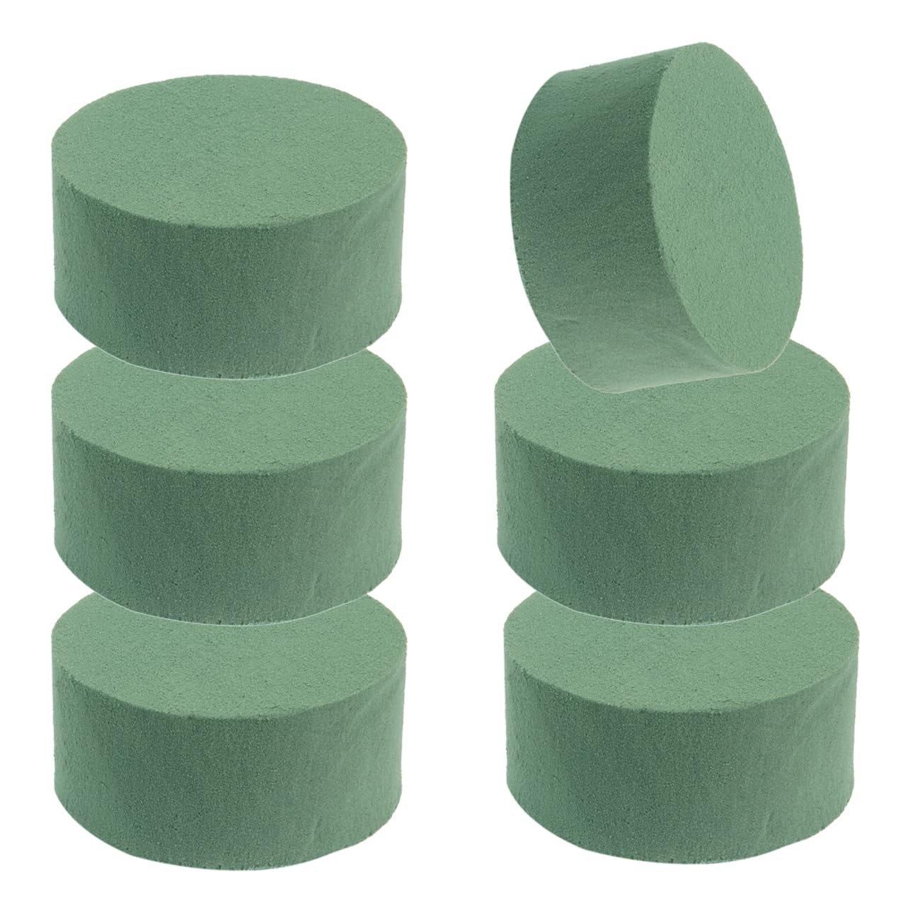 Floral Foam, 6 Pack Round 3 Small Green Wet Dry Flower Foams Florist Plant Fo...