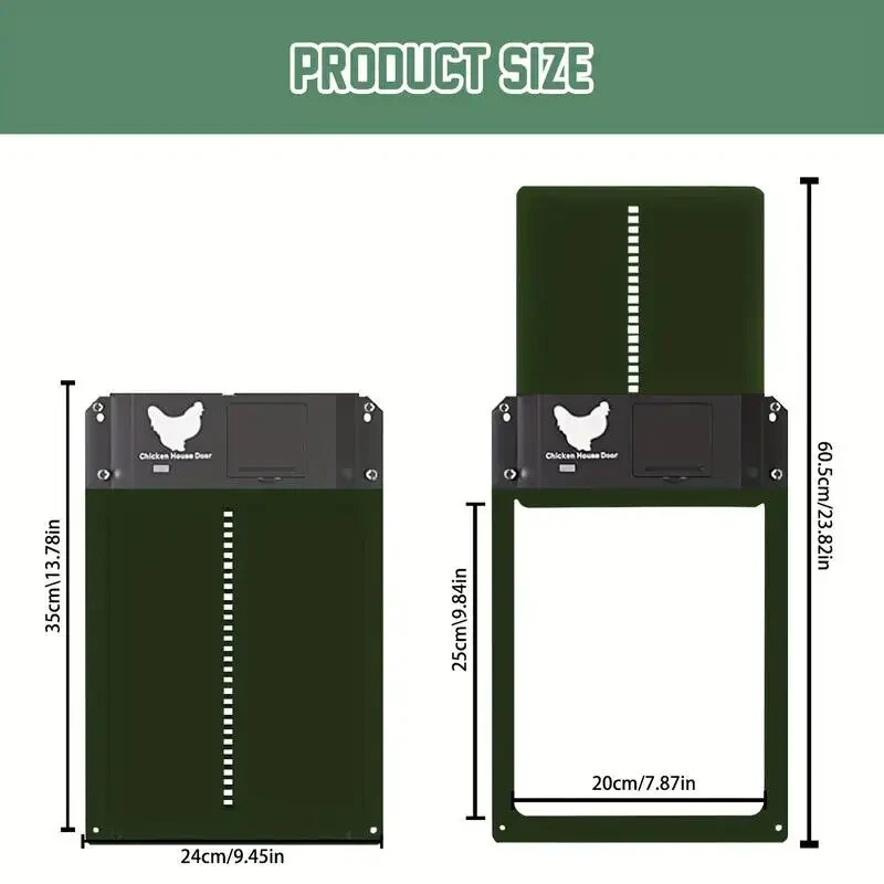 Automatic Chicken Coop Door Opener | Light Sensor, Battery Powered, Waterproof