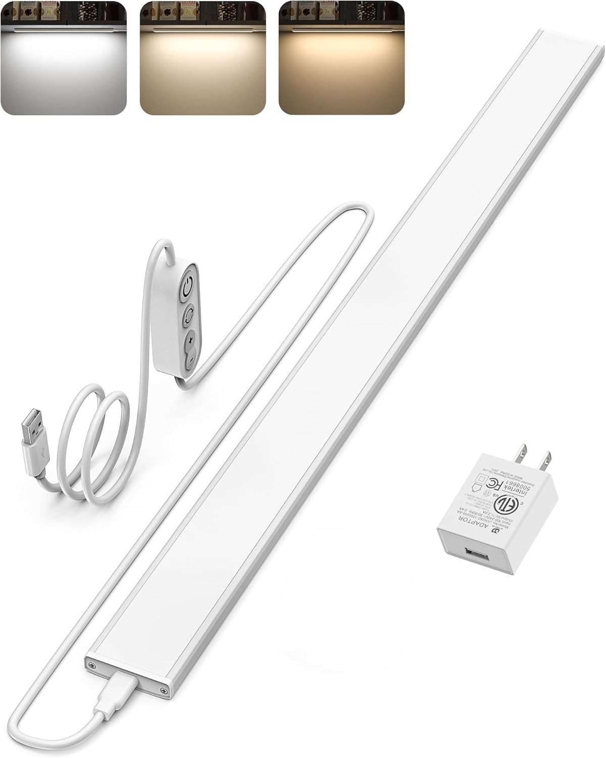 Plug-In under Desk Light, 24Inch LED Workbench Lights with Super Brighten 900Lum