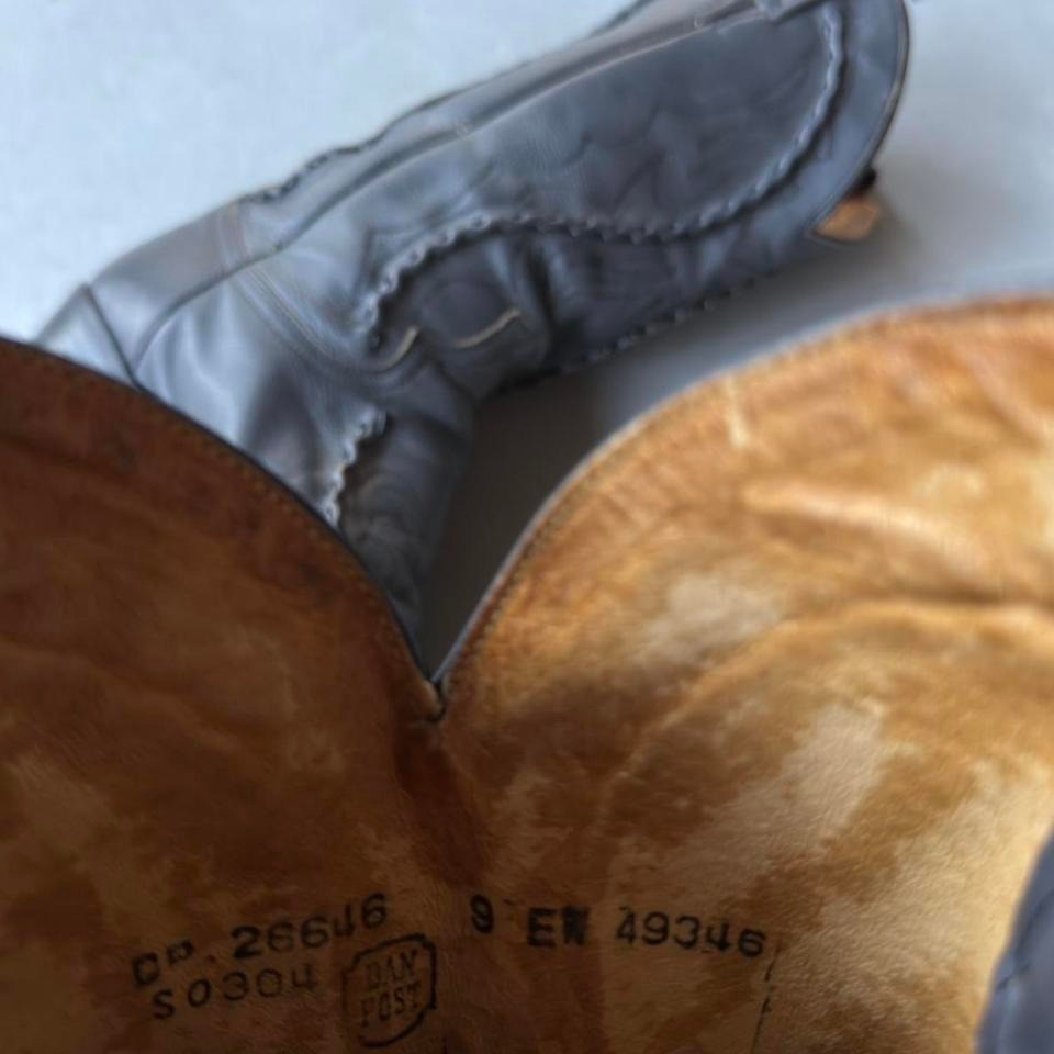 Vintage Dan Post Leather Western Roper Boots Cowboy Biker Rodeo