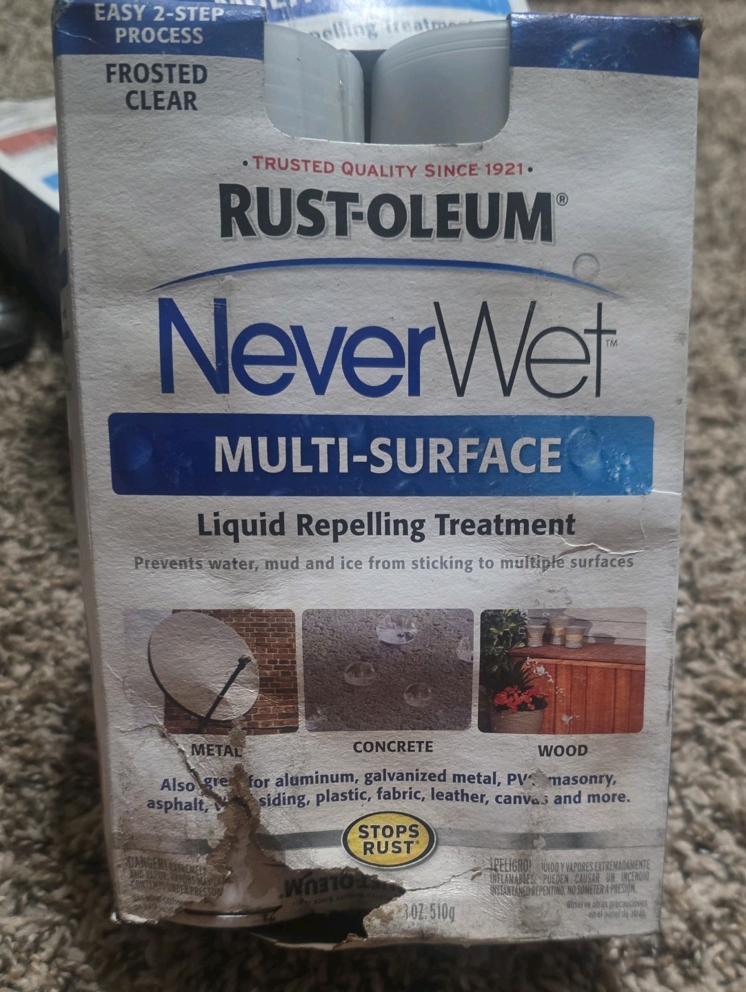Never Wet Rust-Oleum Multi Purpose Protector Spray Kit Waterproof FROSTED CLEAR
