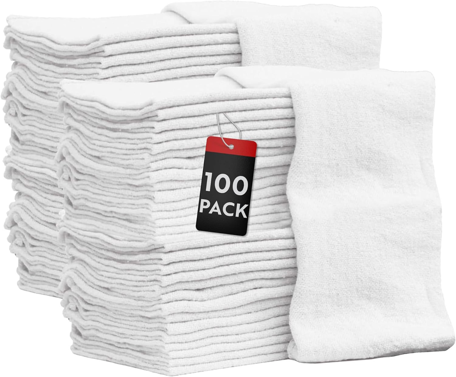 Nabob 100% Cotton Auto Mechanic Towels - 100 Bulk Rags for Heavy-Duty Use