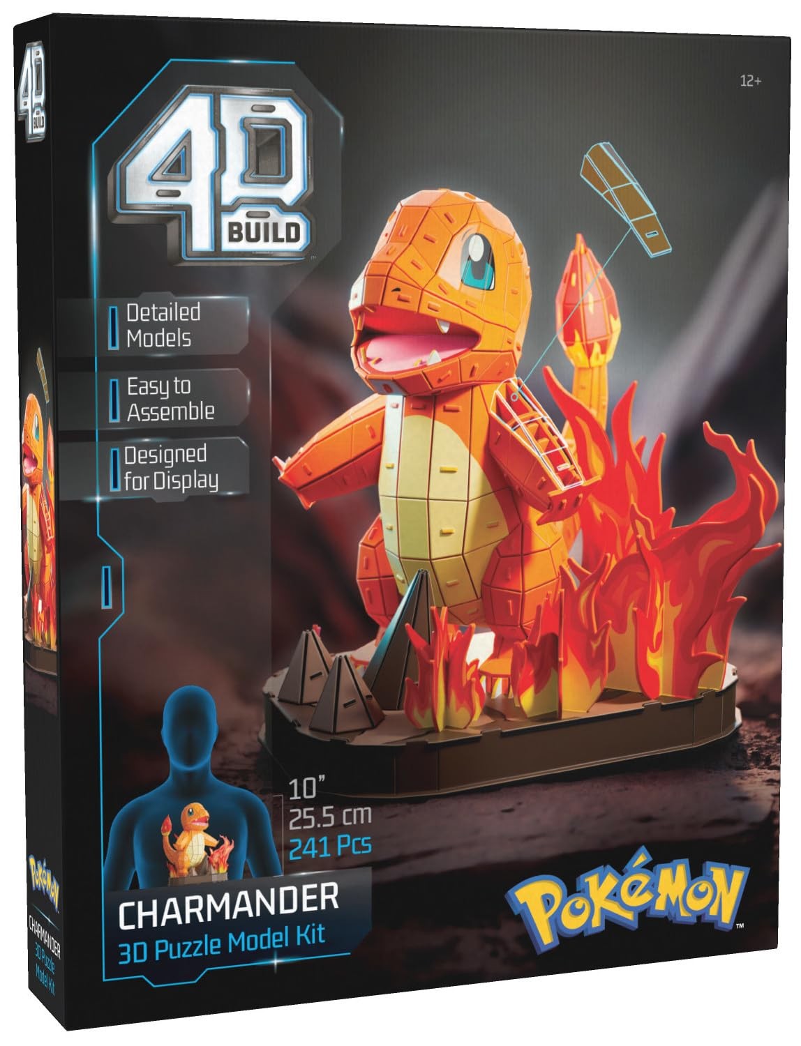 4D Build, Pokémon Charmander 3D Model Kit, One Size, Multicolor