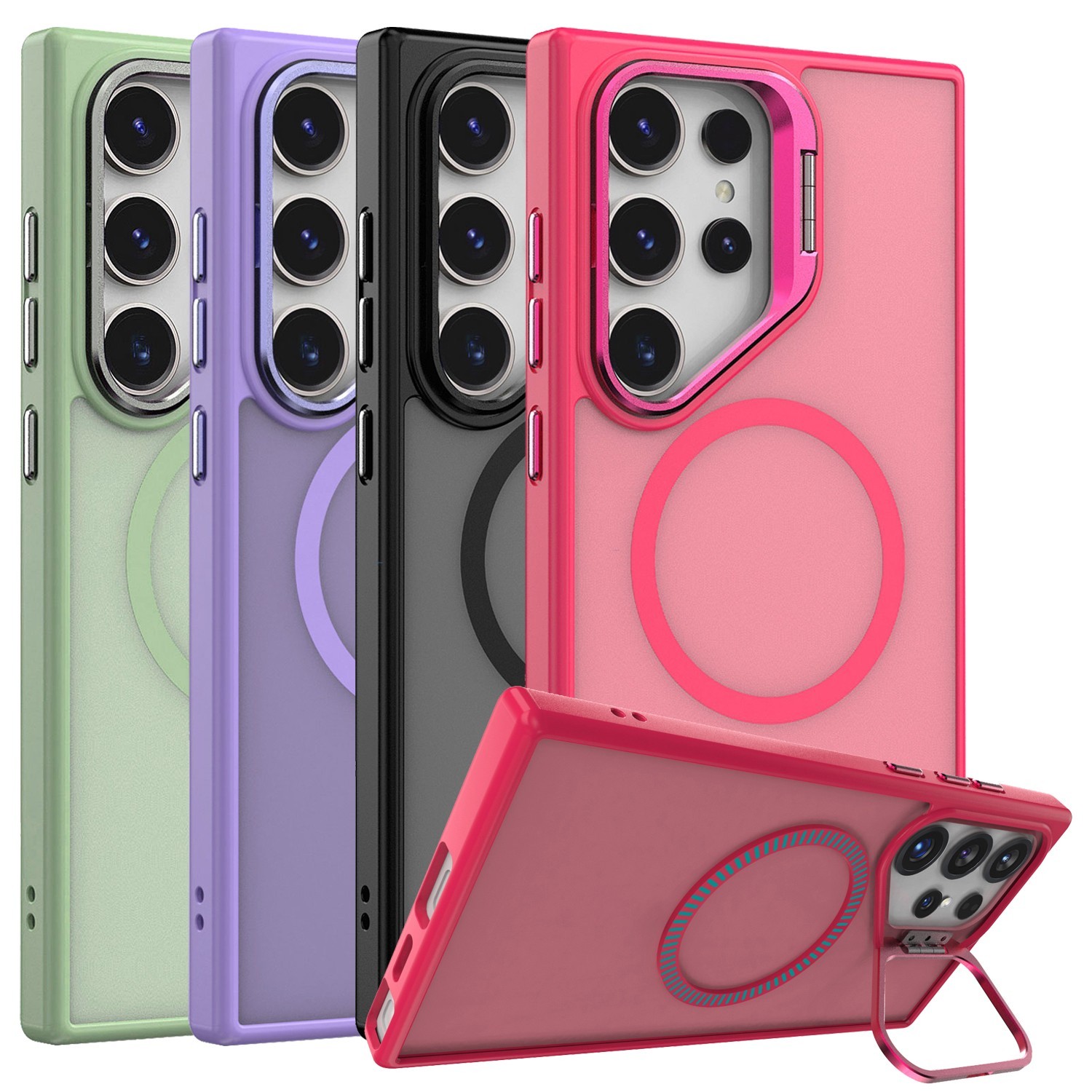 For Samsung Galaxy S24 Plus S24 Ultra FE Camera Kickstand Case Protective Cover