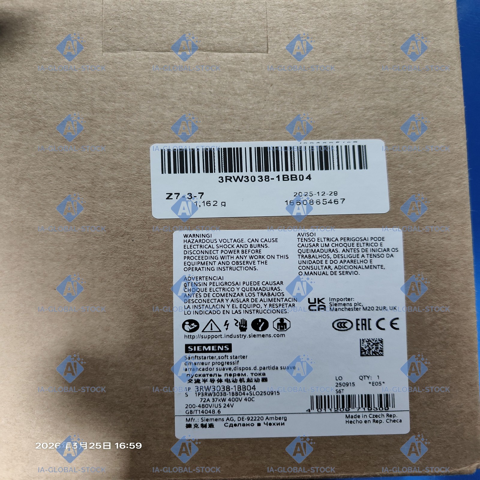 One unit Brand NEW Siemens 3RW3038-1BB04 *US Stock* One year warranty
