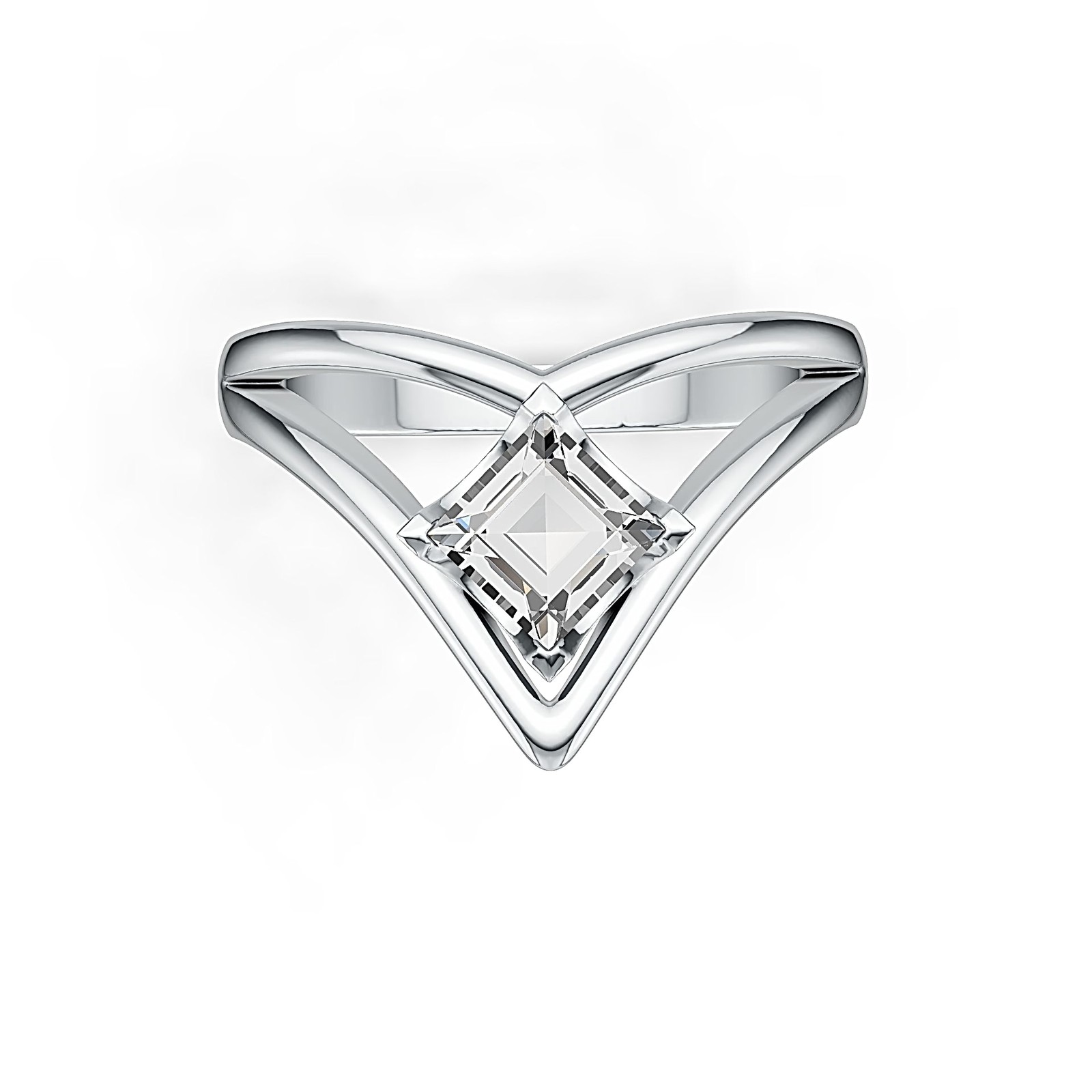 Sterling Silver Semi Mount Ring Setting Princess SQ 5x5mm
