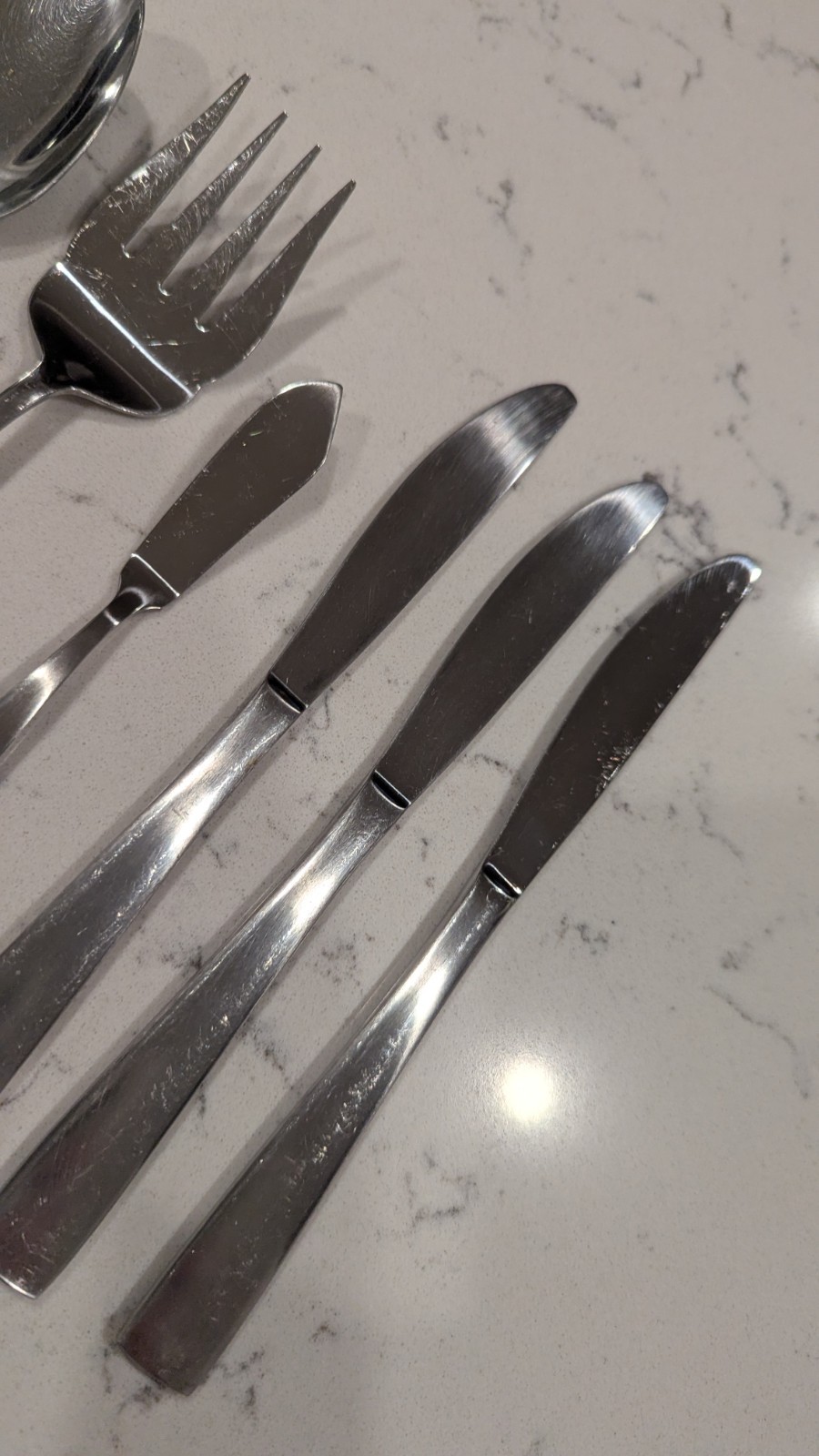 13 x International Mason Stainless Flatware Slotted Spoon Meat Fork Spoons Fork