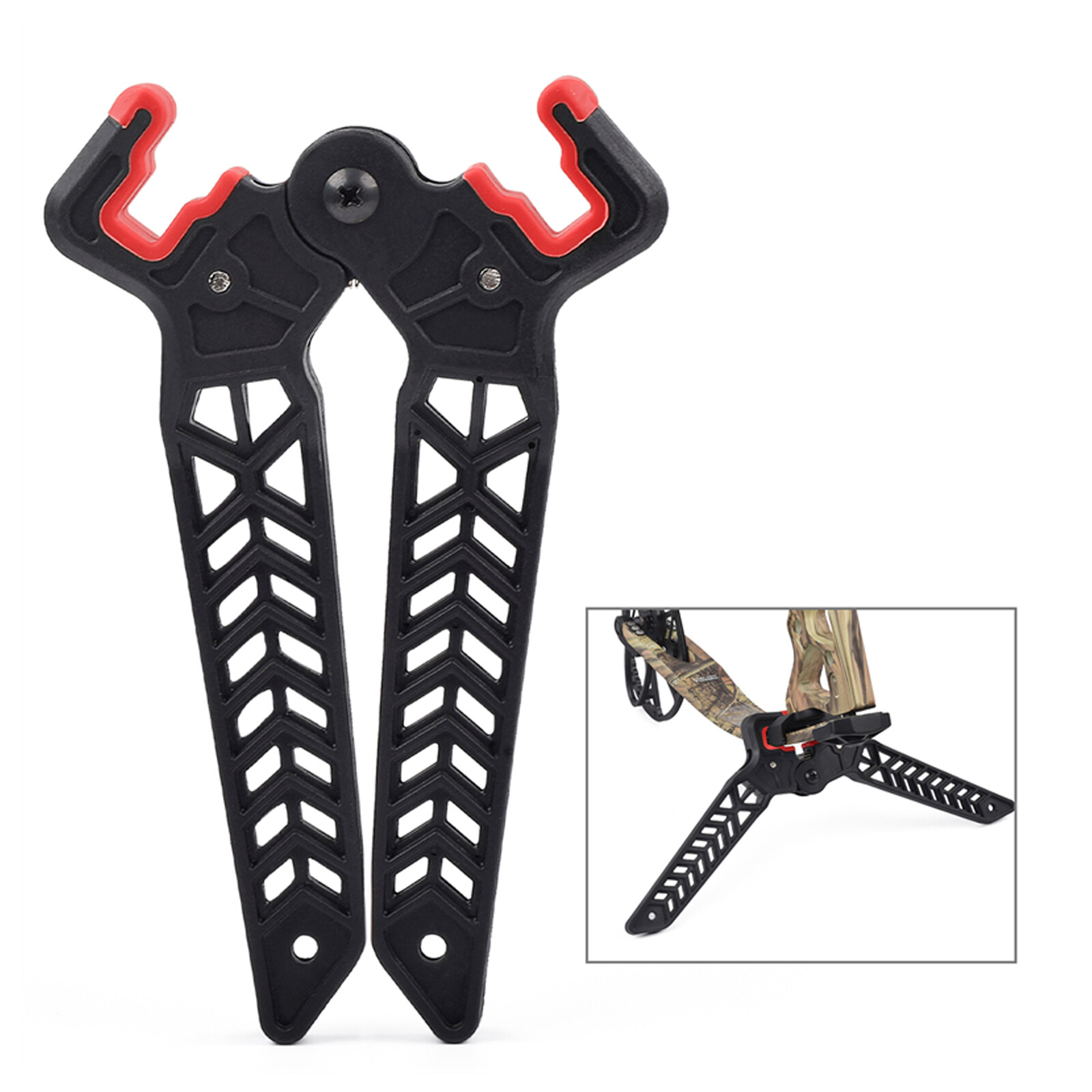 1X Black Bow Stand Universal Lightweight Archery Kickstand for Compound Bows NEW