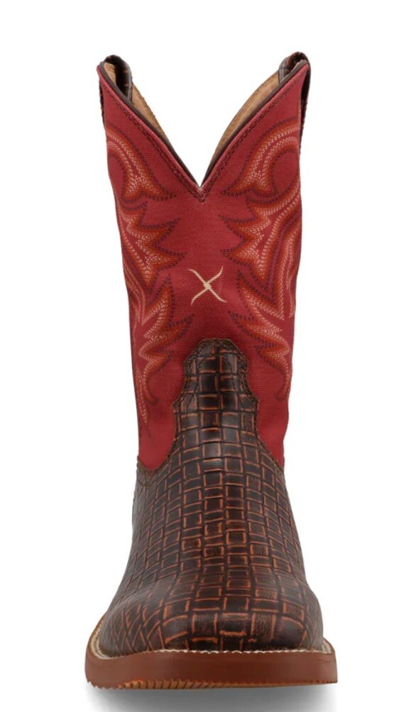 Men's 9.5D Twisted X MXTR018 Tech X CellStretch Square Toe Brown Cowboy Boots