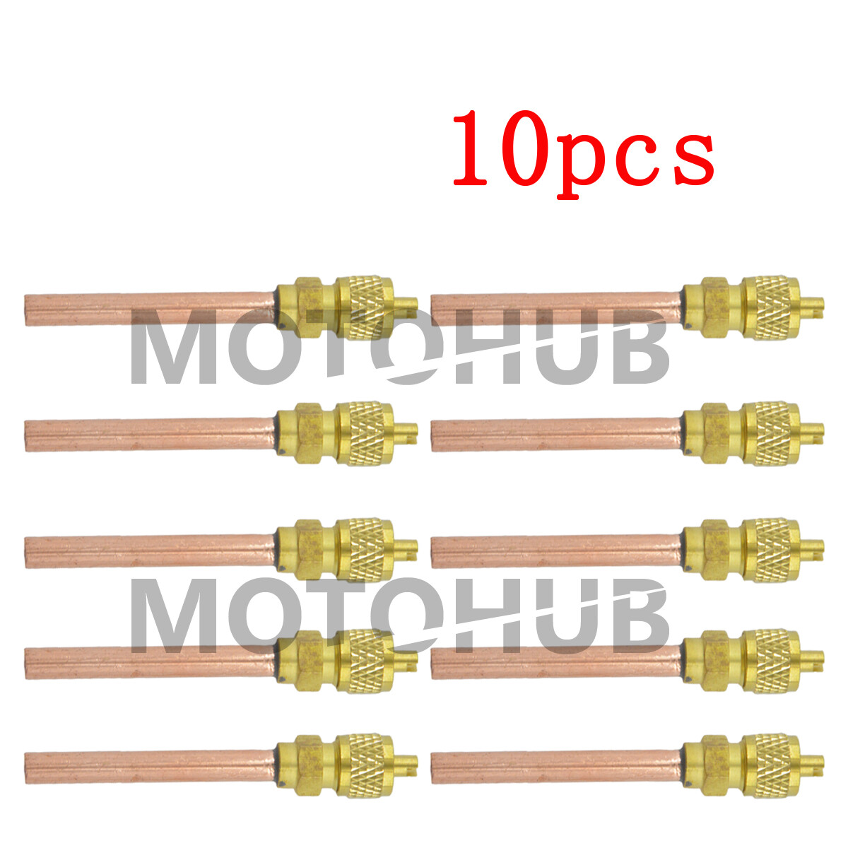 10pcs Service/Access Valve 1/4" SAE x 1/4" OD x 2.75" Stem Core & Core Remover