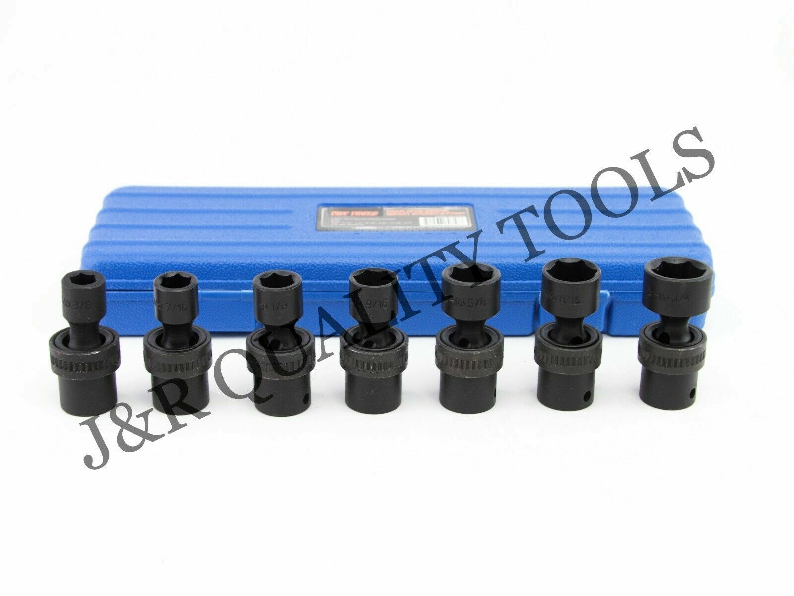 3/8" Drive Universal Swivel Impact Socket Set CR molybdenum SAE 7PC