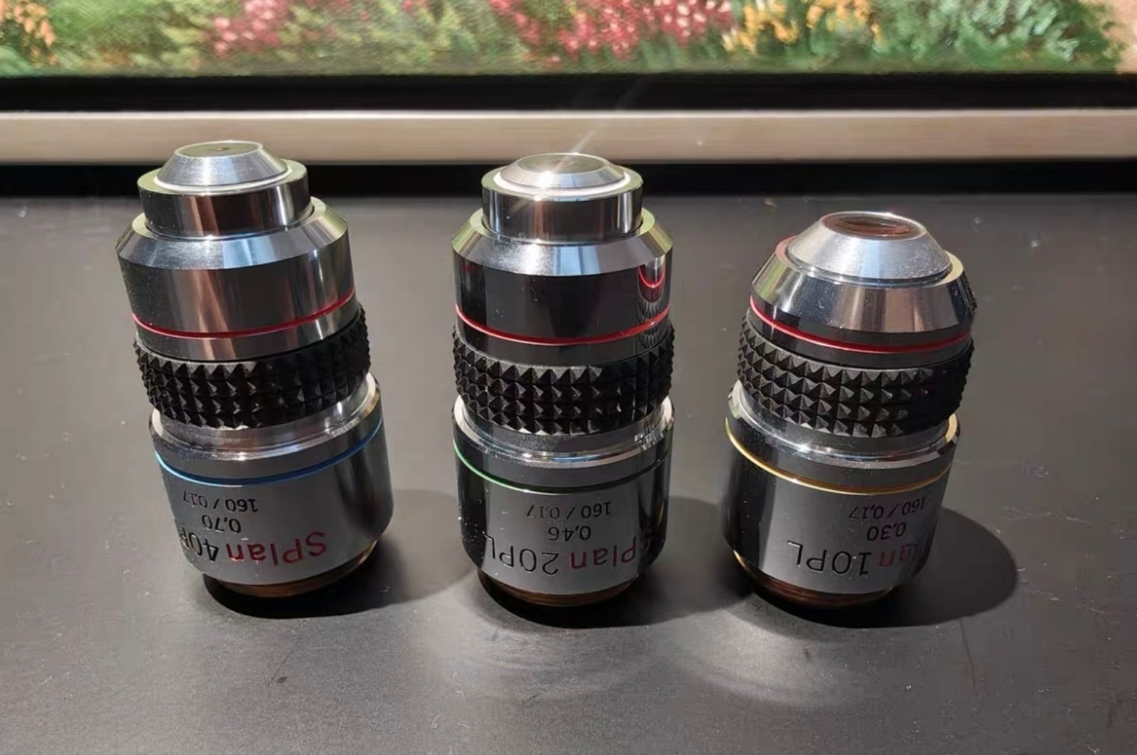 Olympus SPlan PL 10/20/40 Microscope objective lens set