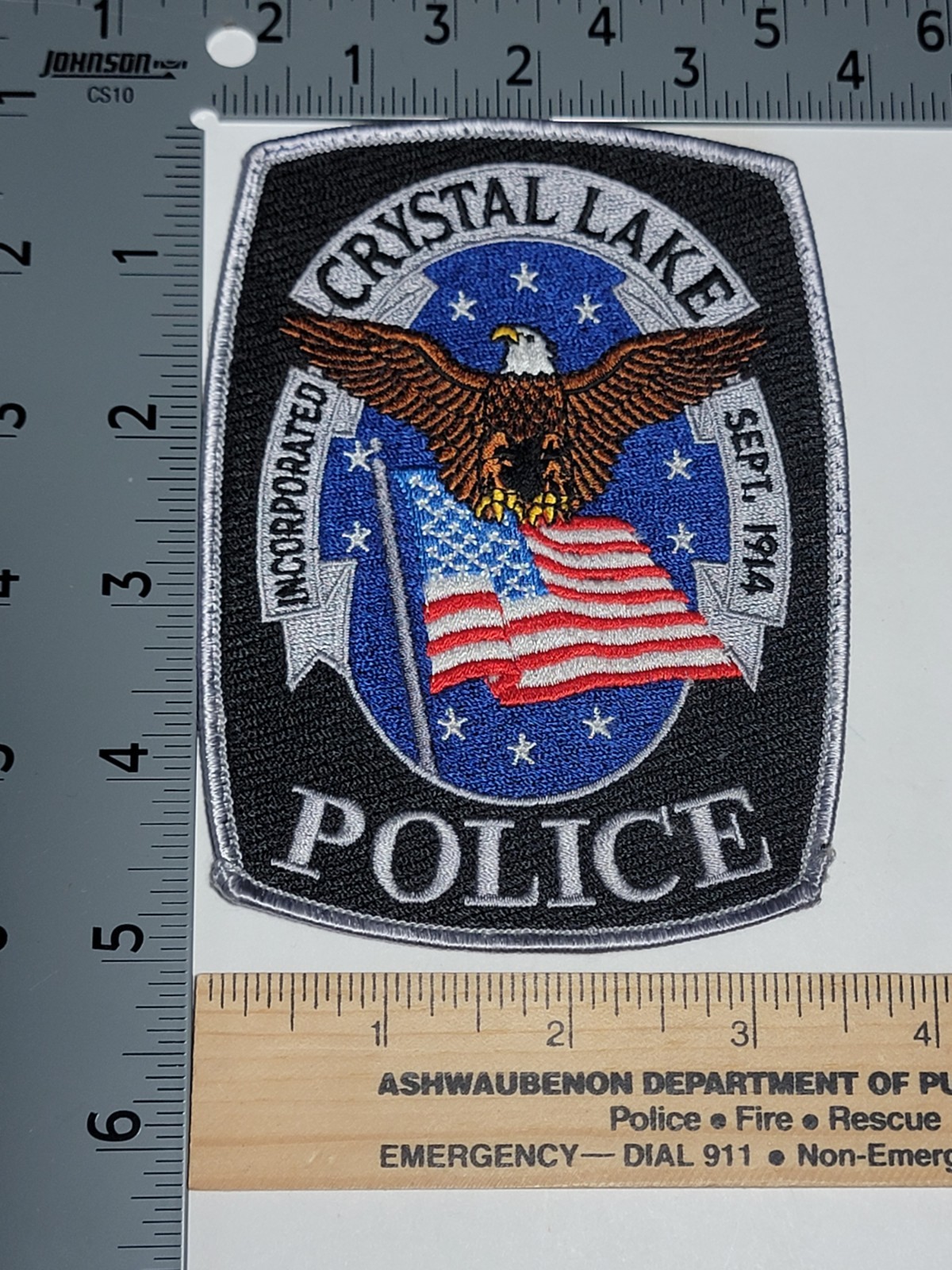 MK2 8B Police patch Illinois Crystal Lake Used